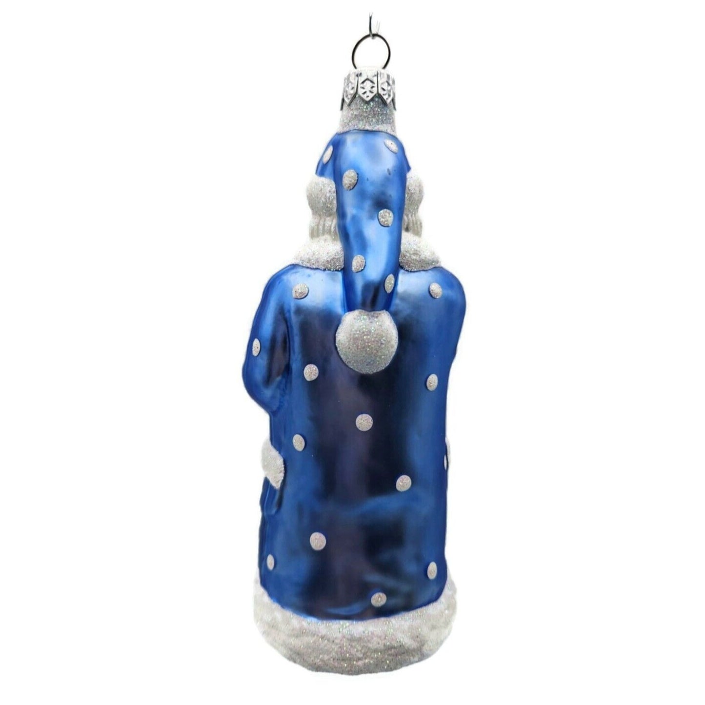 Ornament Patricia Breen Shhhh Santa Claus Blue Pearl Dots Christmas Holiday Tree