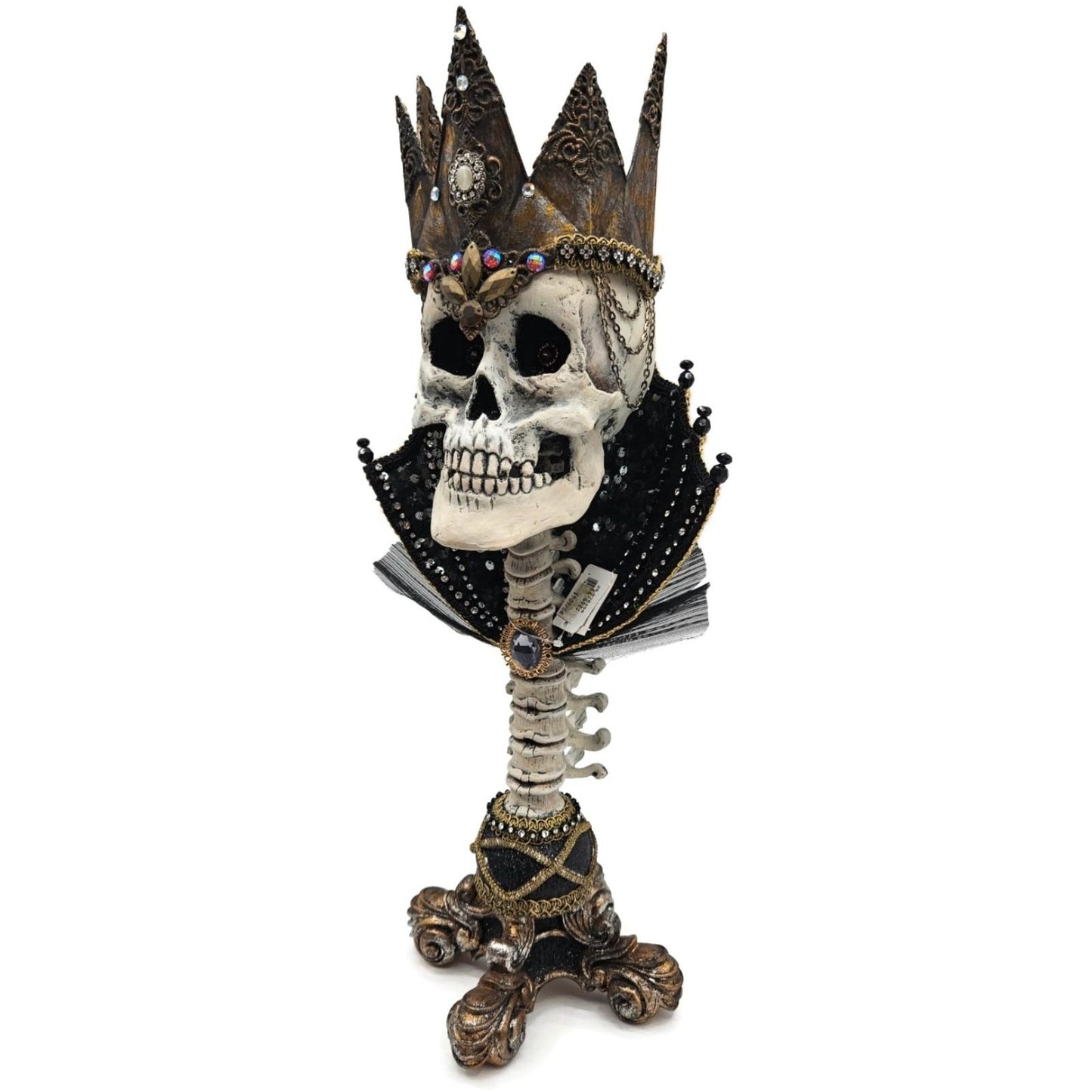 Katherine’s Collection Krooked Kingdoom Skeleton King Halloween Candle Holder
