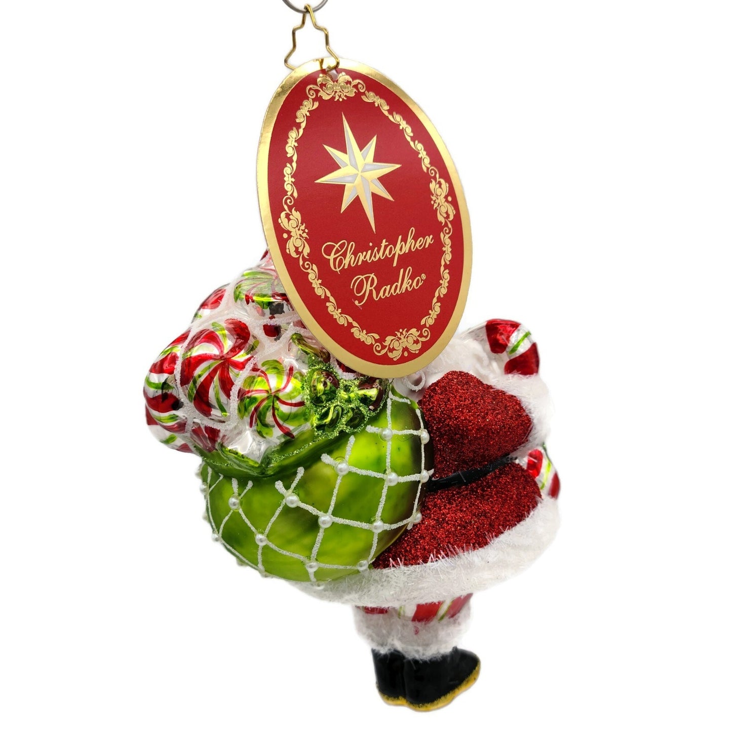 Christopher Radko Peppy Mint Santa Christmas Tree Holiday Ornament 1021185