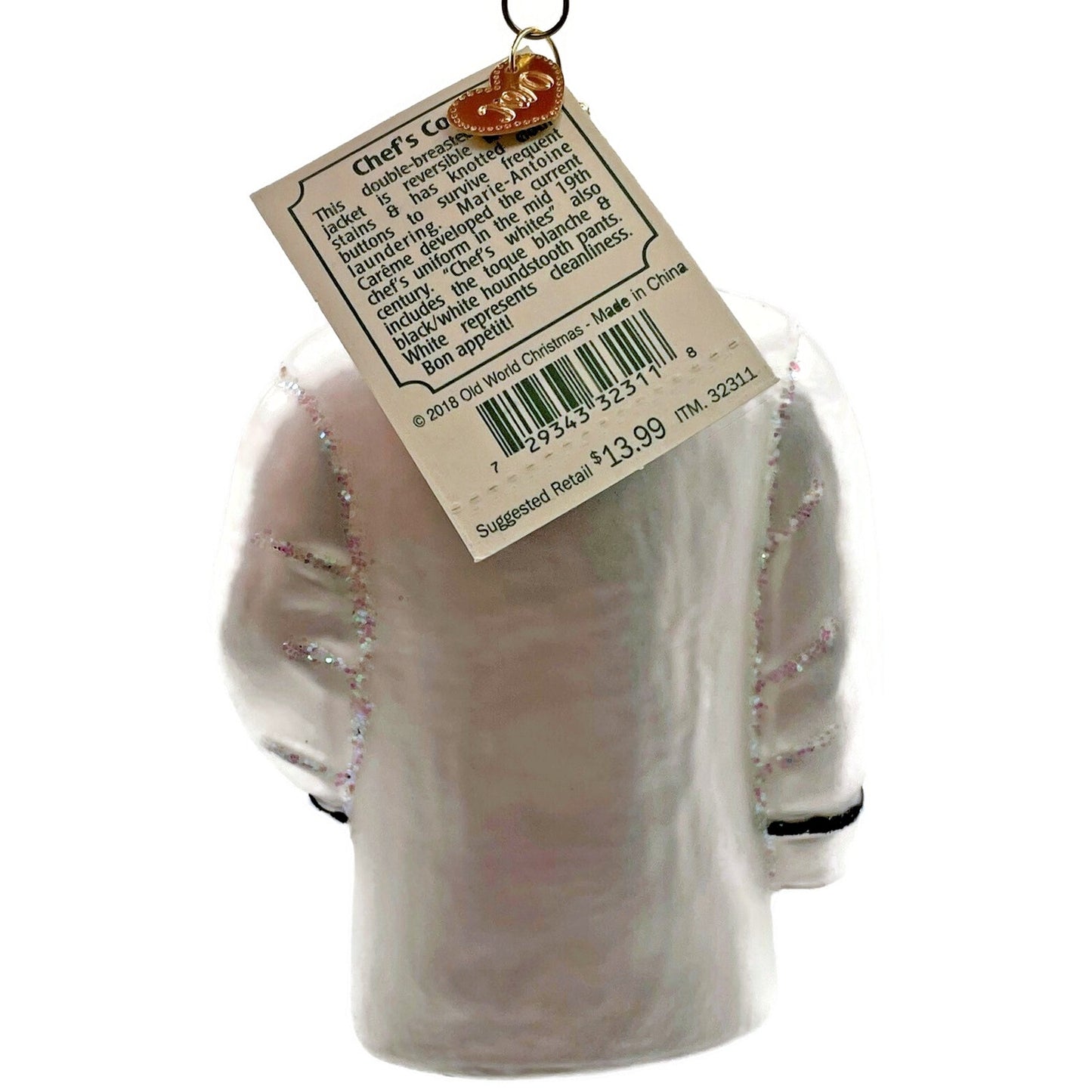 Chefs Coat White Jacket OWC Ornament Cooking Old World Christmas Tree Decor
