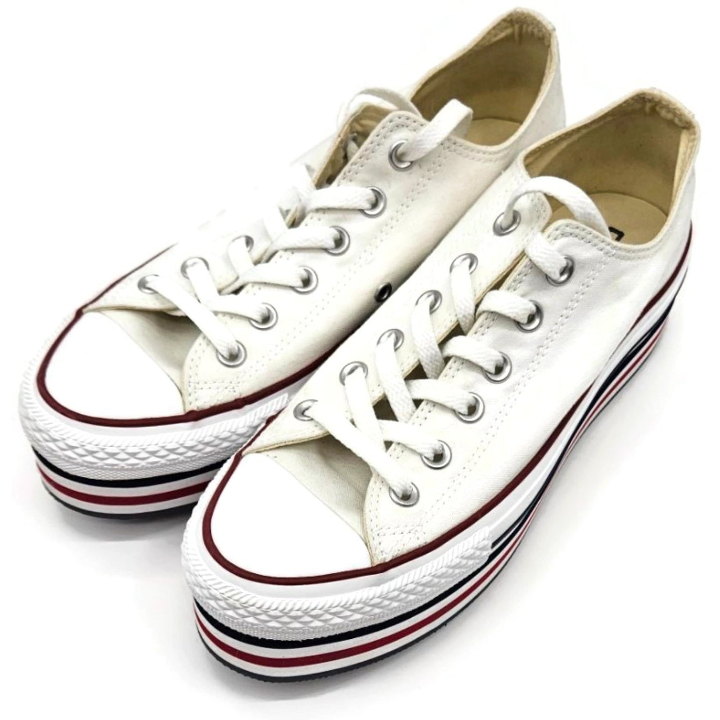 Converse Chuck Taylor All Star Platform OX White Canvas Shoes 136895C Unisex