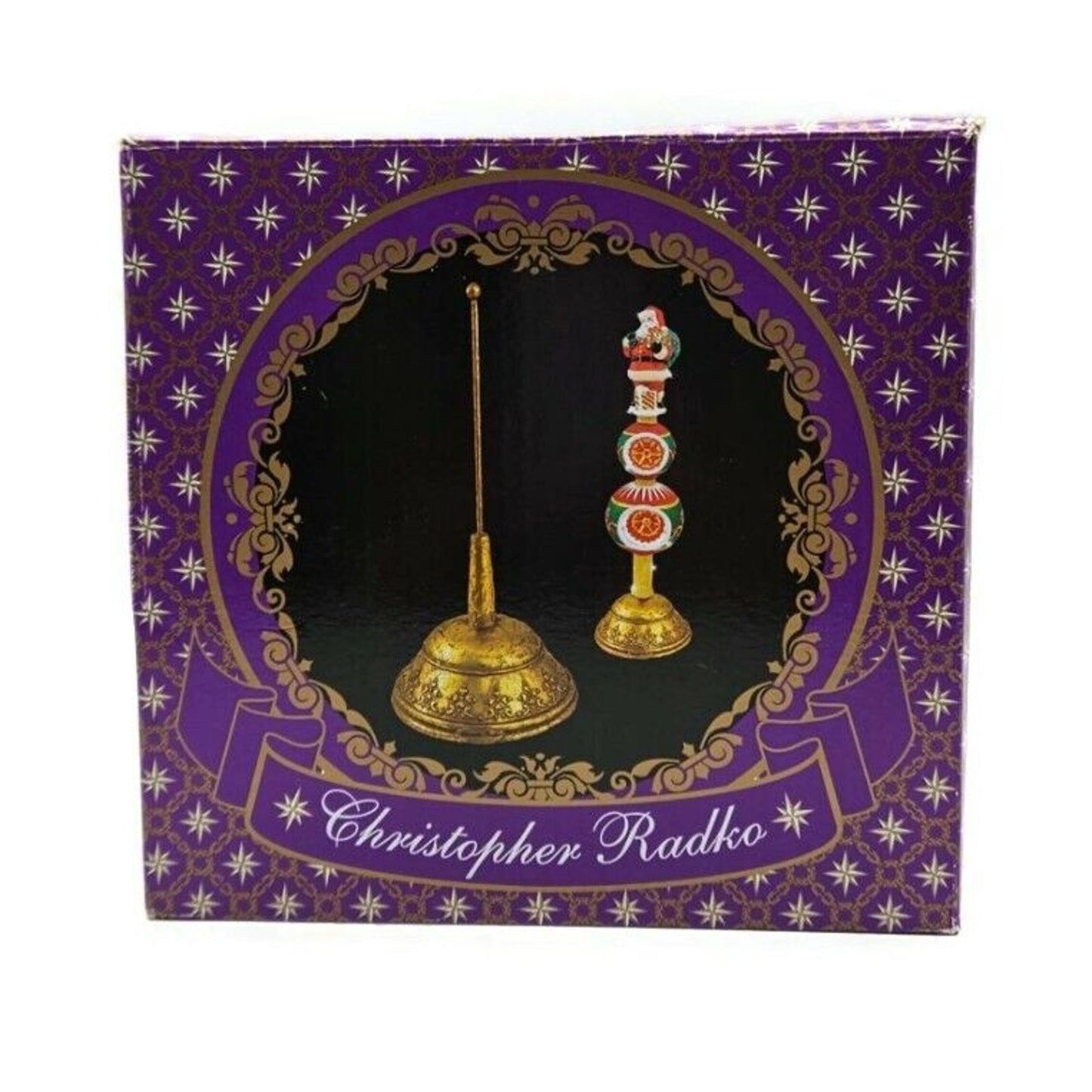 Christopher Radko Finial Stand Tree Topper Holder Gold Christmas Holiday 2011909