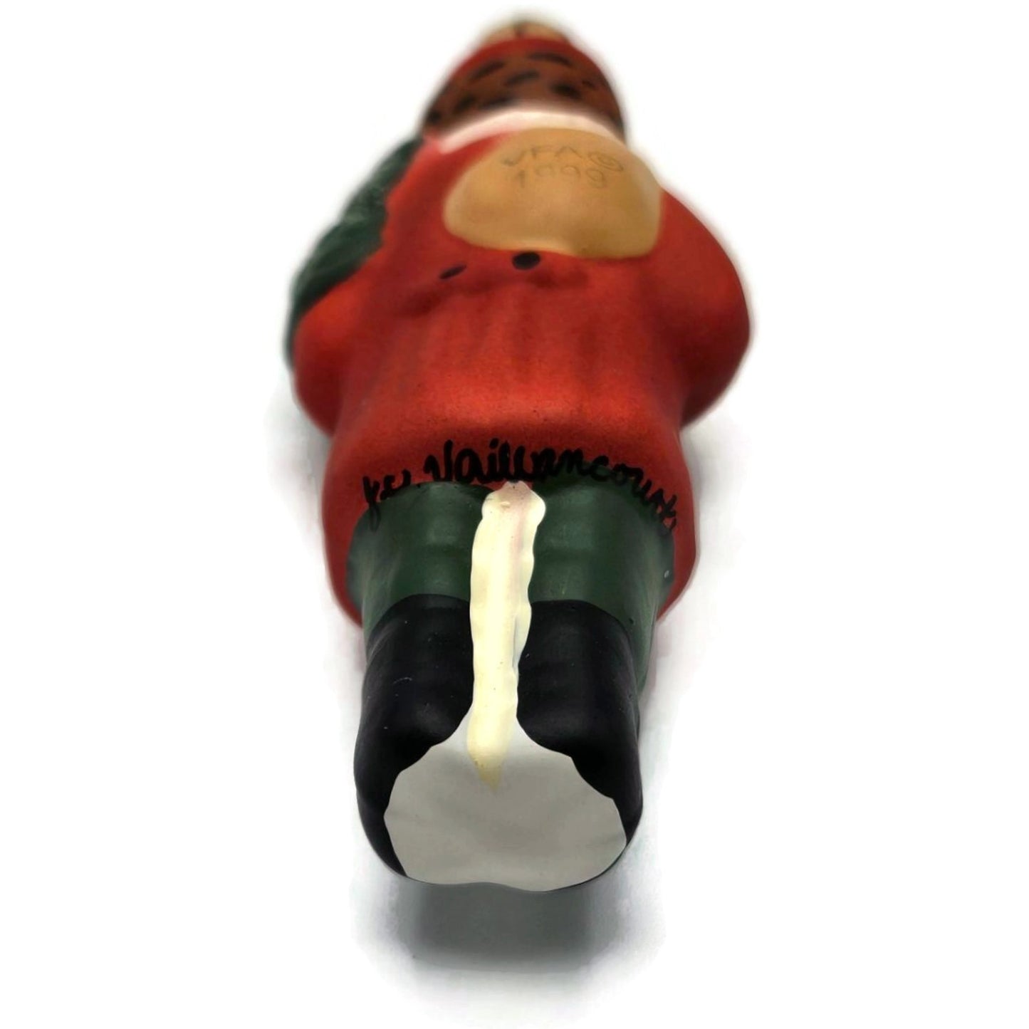Vaillancourt Mini Red Father Christmas With Tree Glass Holiday Ornament