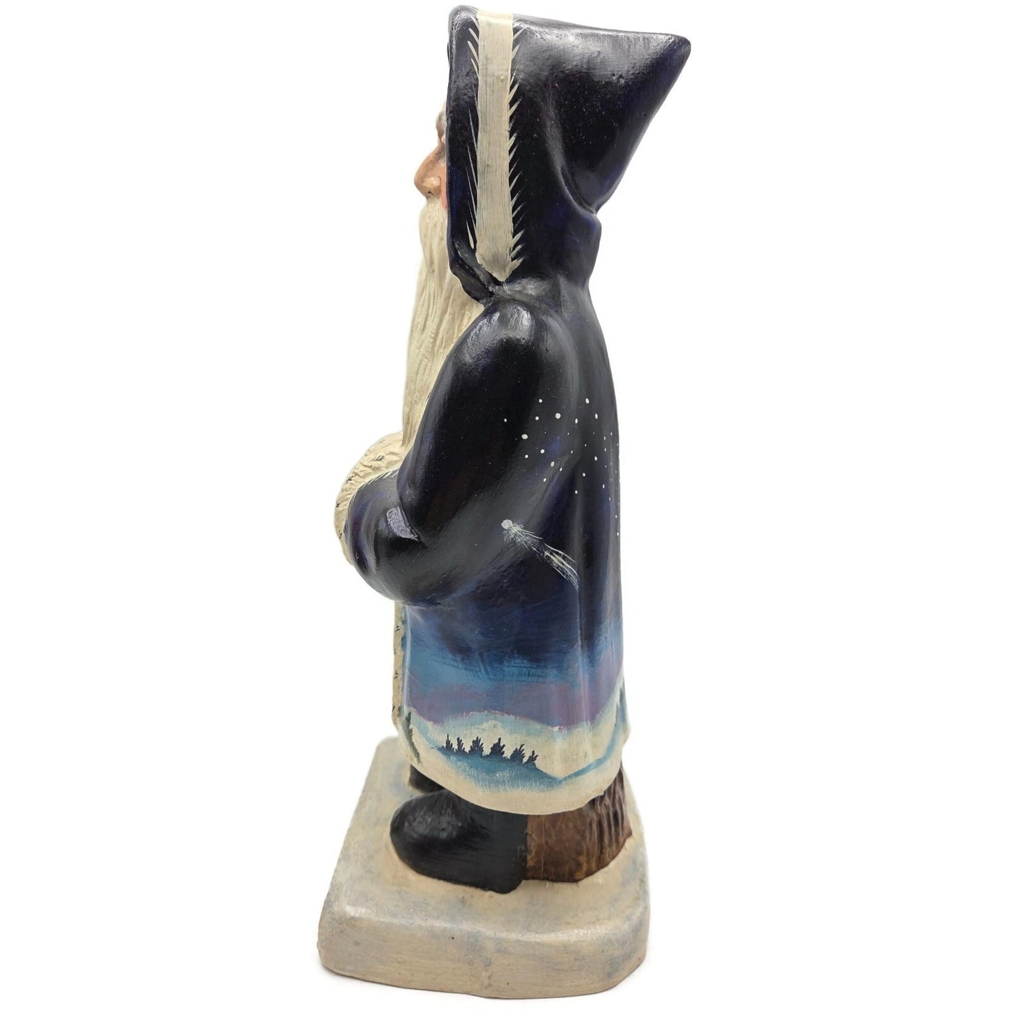 Vaillancourt Blue Father Christmas Banquet Ice Cream Mould Chalkware Figurine