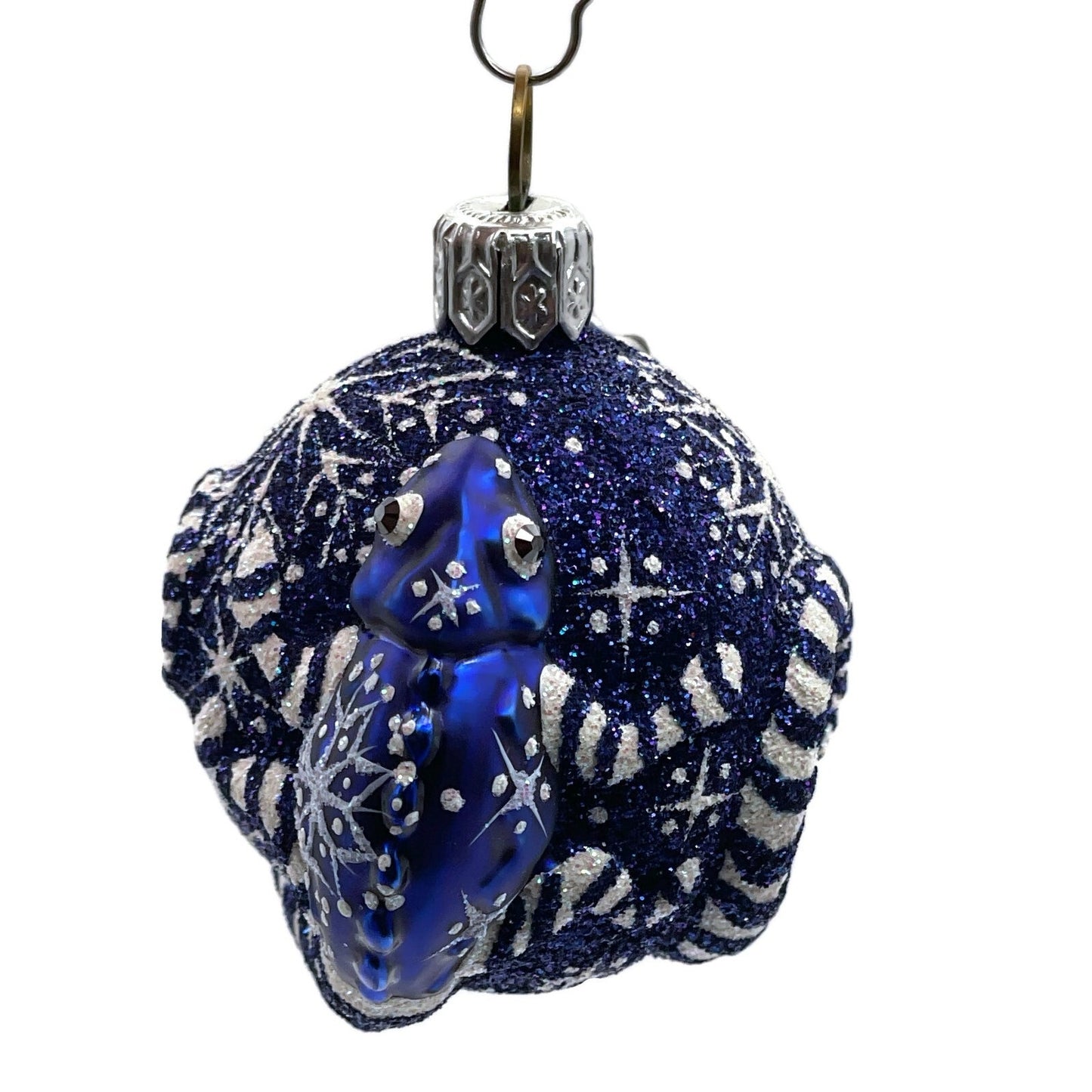 Patricia Breen For James Twice Snowflakes Cobalt Chameleon Christmas Ornament