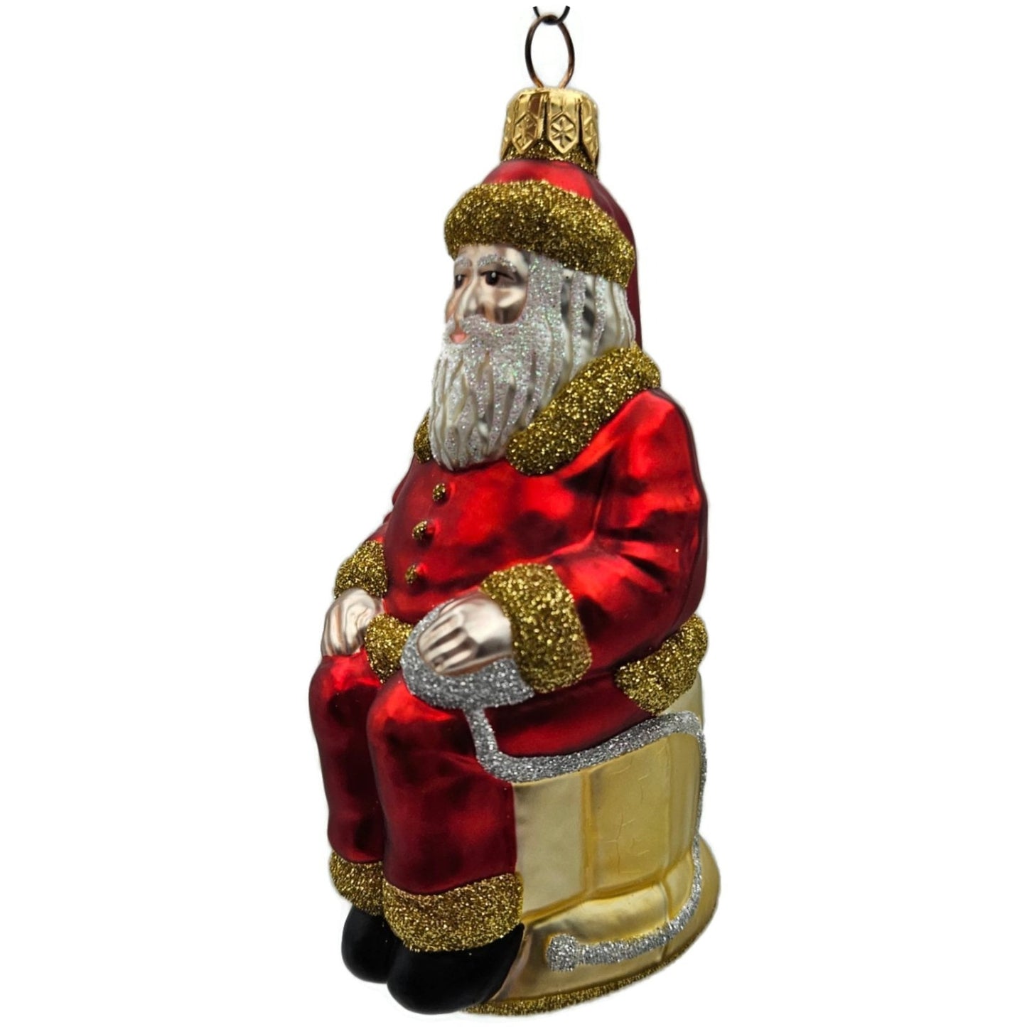 Patricia Breen Cyberspace Santa Red Gold Silver Mouse Christmas Tree Ornament