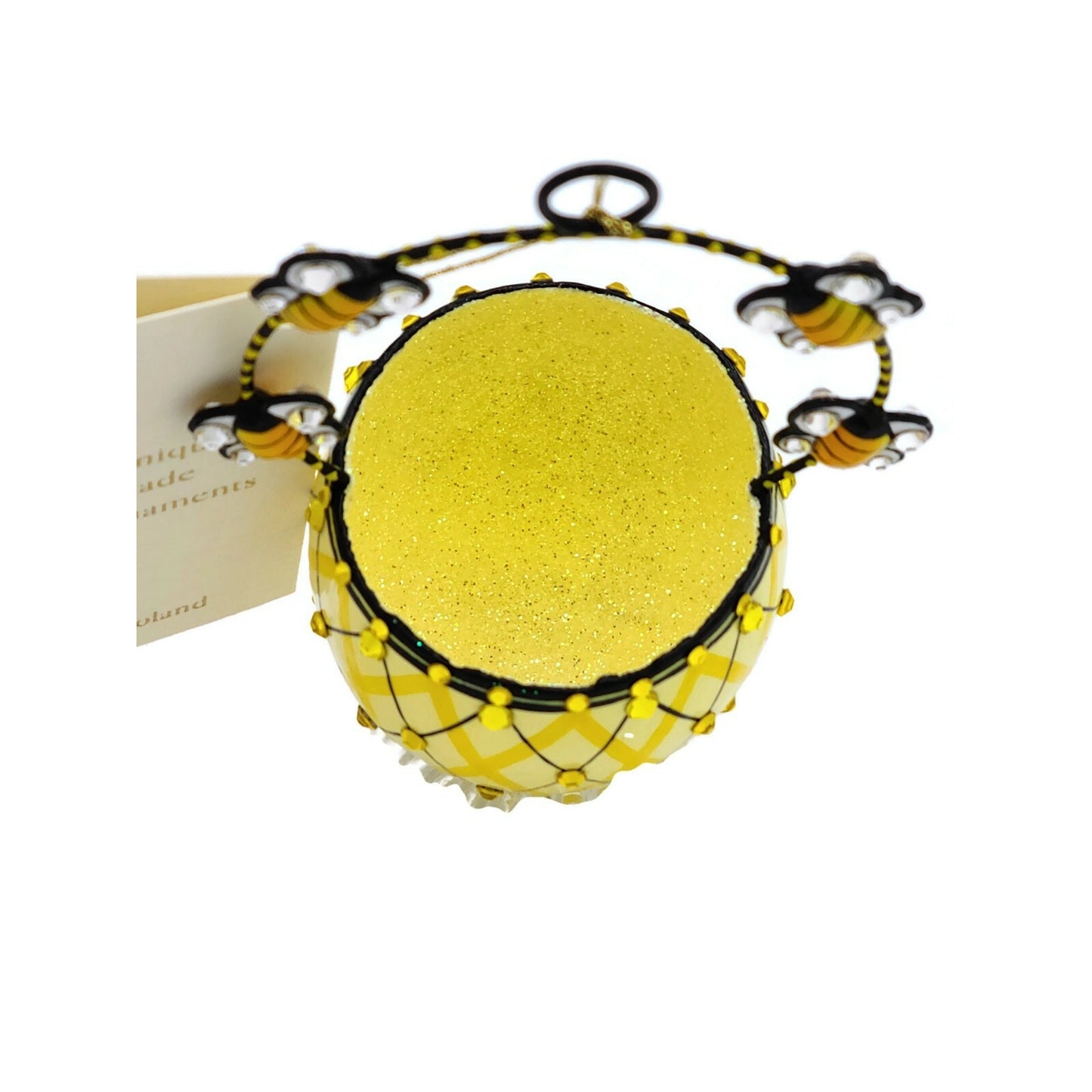 Patricia Breen Spring Basket Bees Yellow Insects Spring Jeweled Holiday Ornament