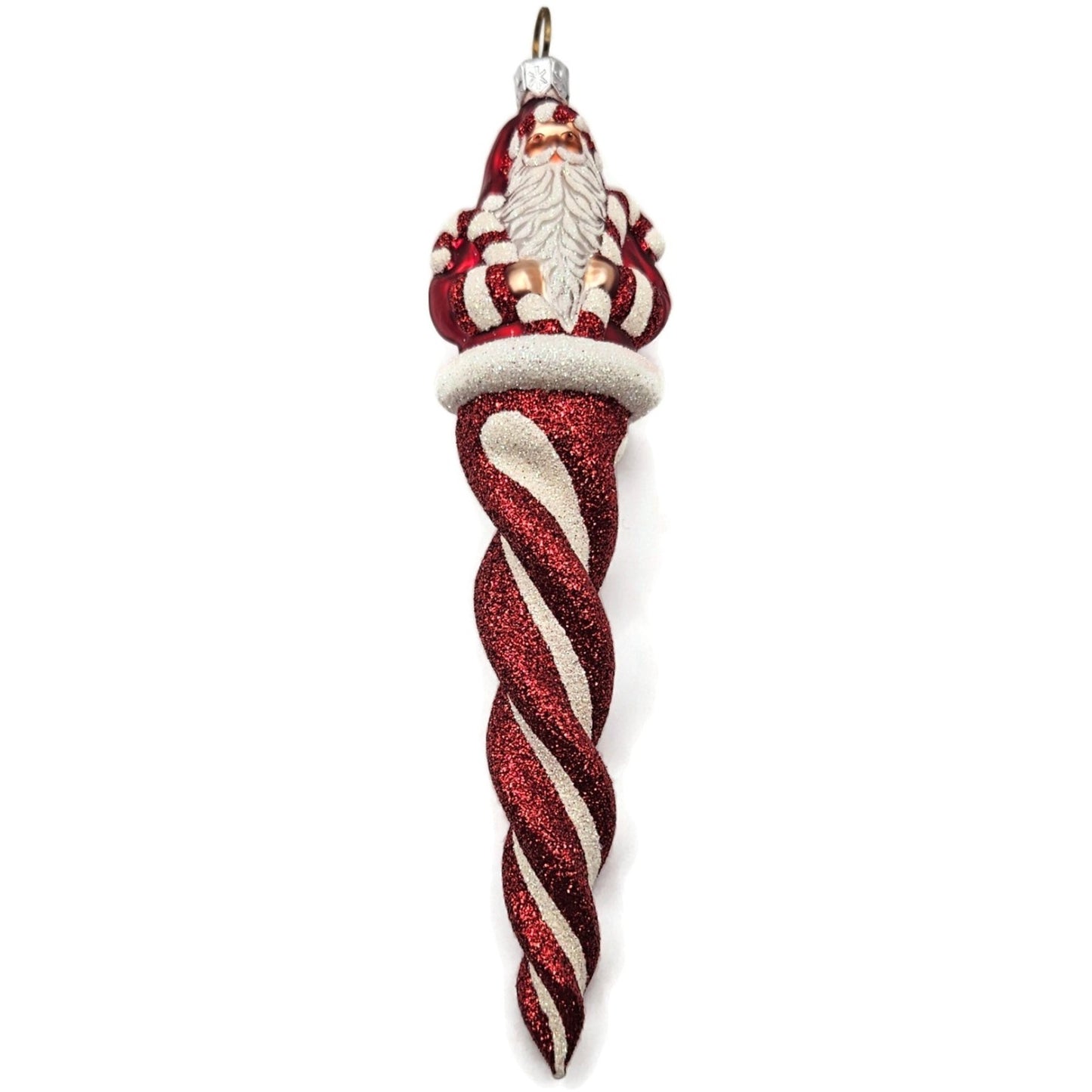 Patricia Breen Santa Sopel Red White Candy Cane Spiral Christmas Tree Ornament