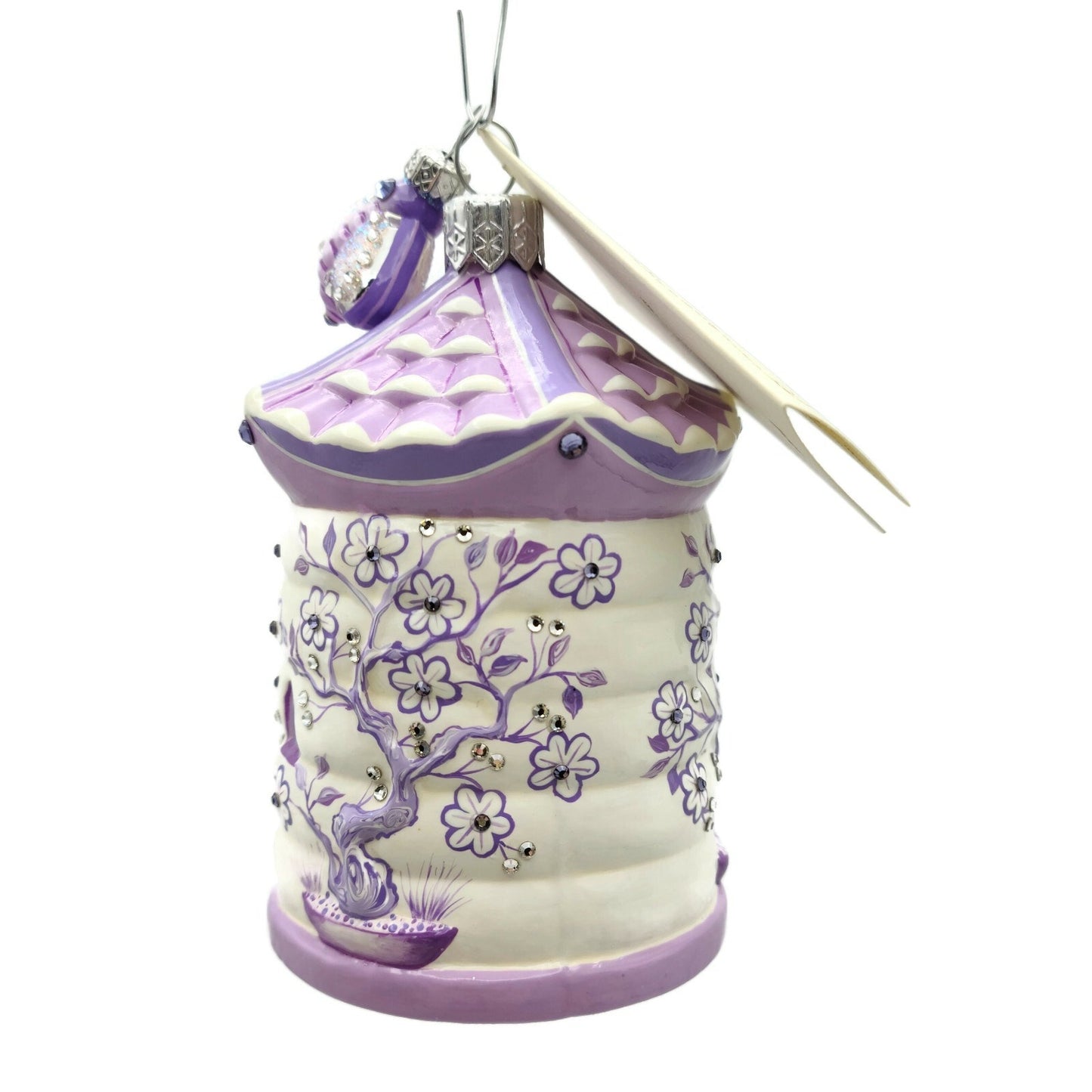 Patricia Breen Zenskep Chinoiserie Violet Beehive Christmas Holiday Ornament