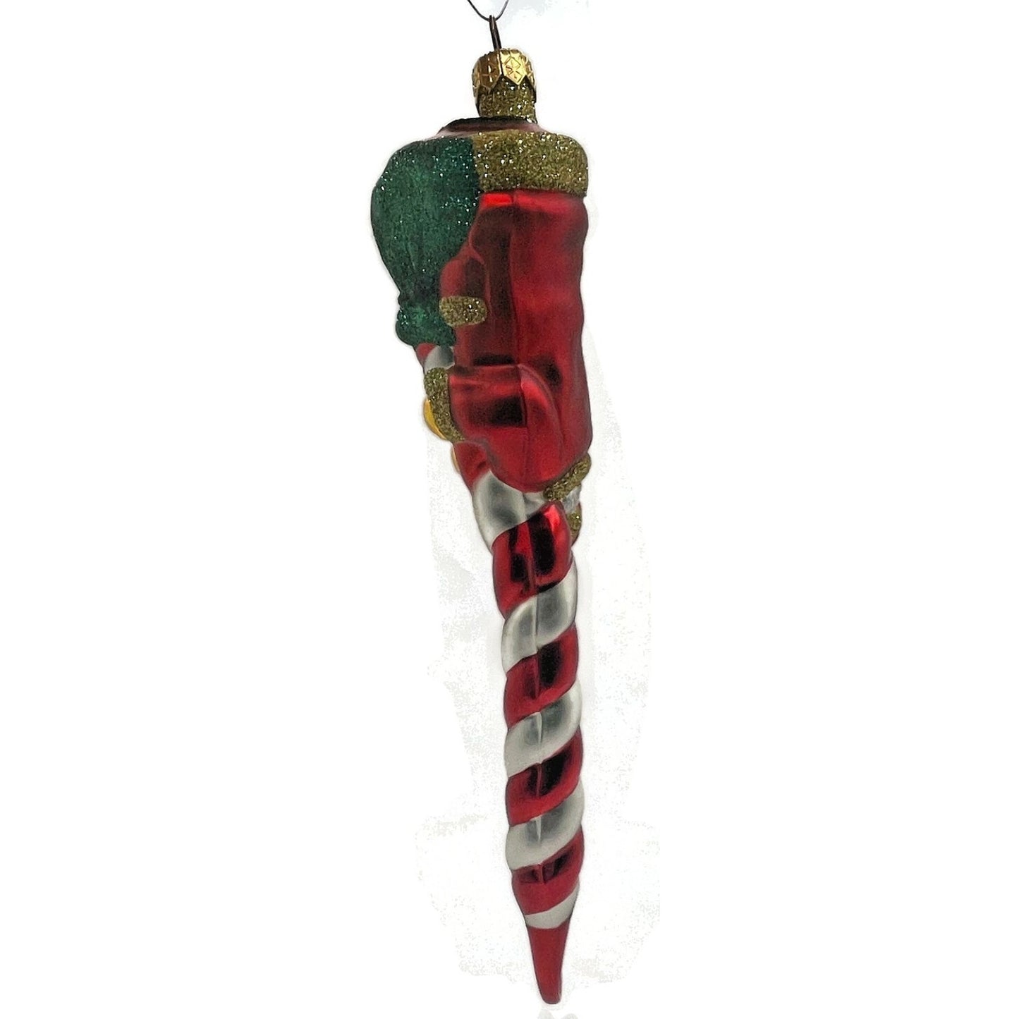 Patricia Breen Peppermint Santa Red White Gold Gloves Christmas Tree Ornament
