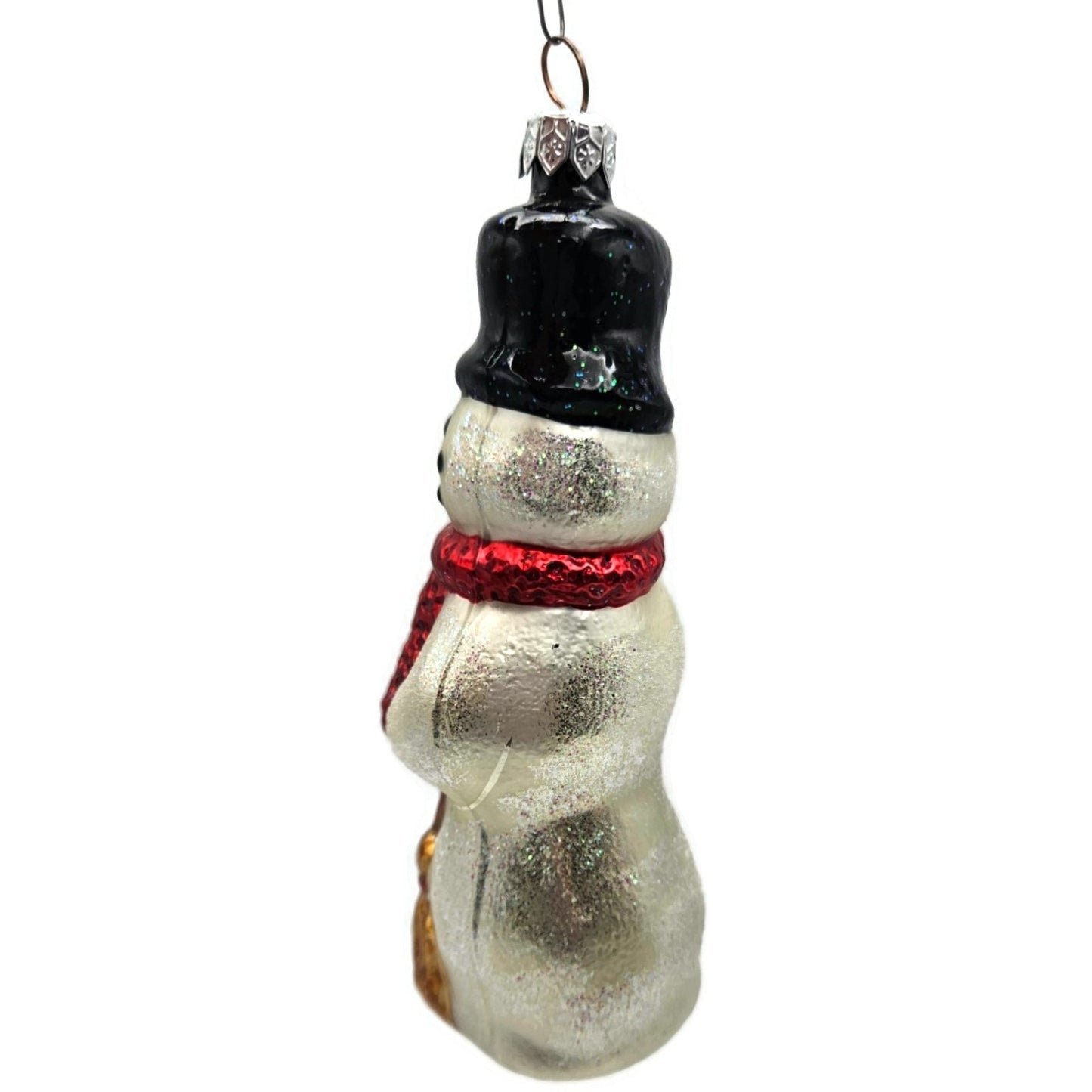 Christopher Radko Snowman With Broom Red Scarf Christmas Tree Ornament
