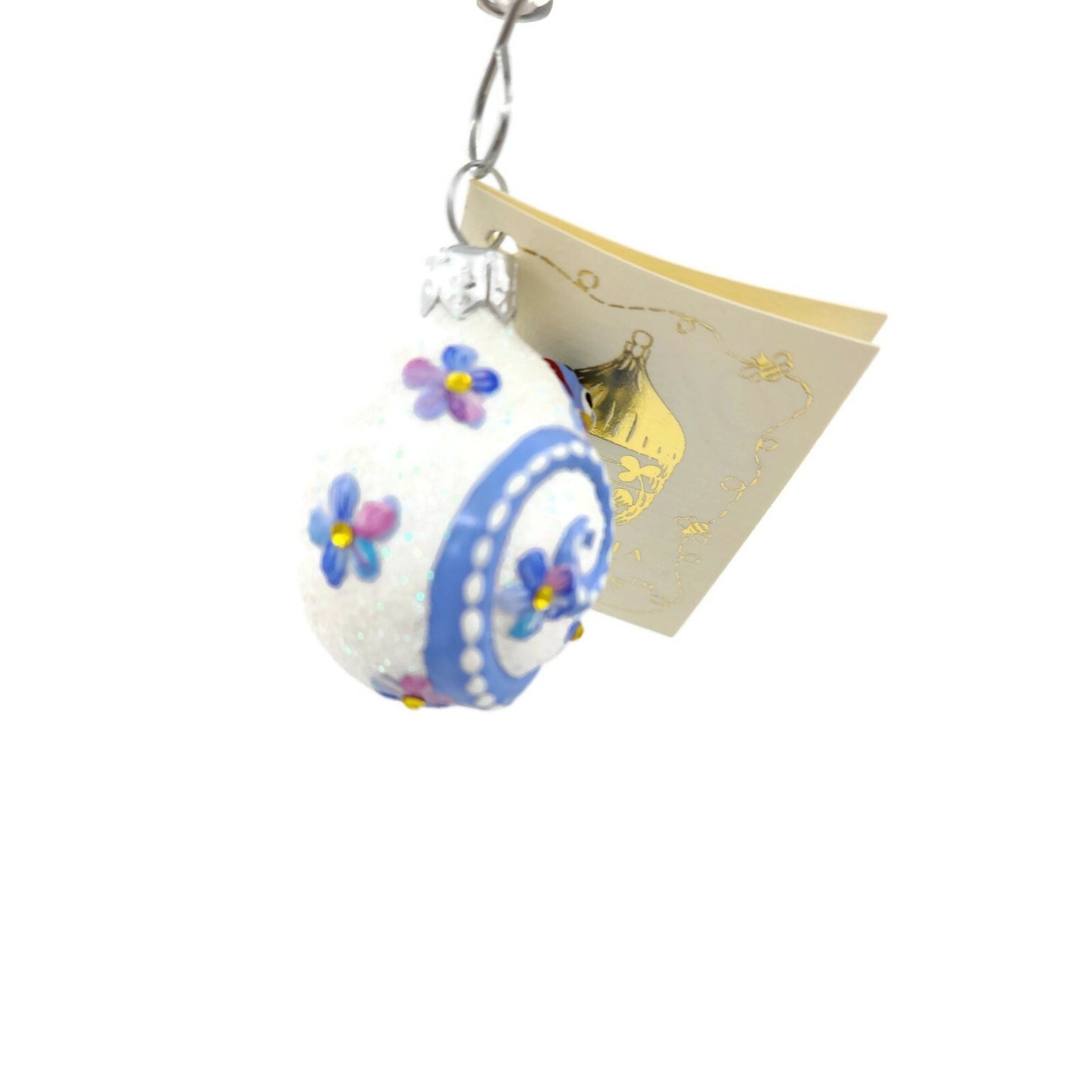 Patricia Breen Springtime Chameleon Blue Forget Me Not Floral Holiday Ornament