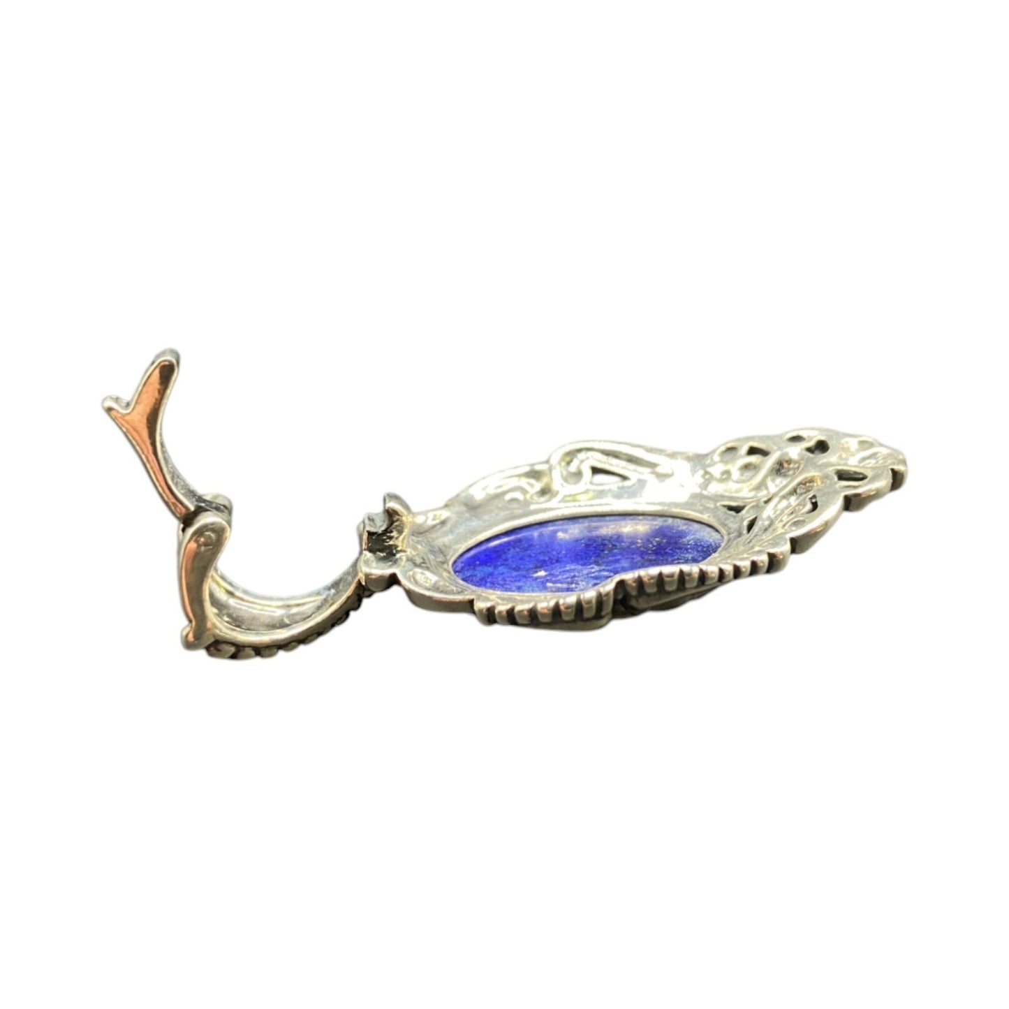 Carolyn Pollack Lapis Lazuli Oval Gemstone Pendant 925 Sterling Silver Filigree