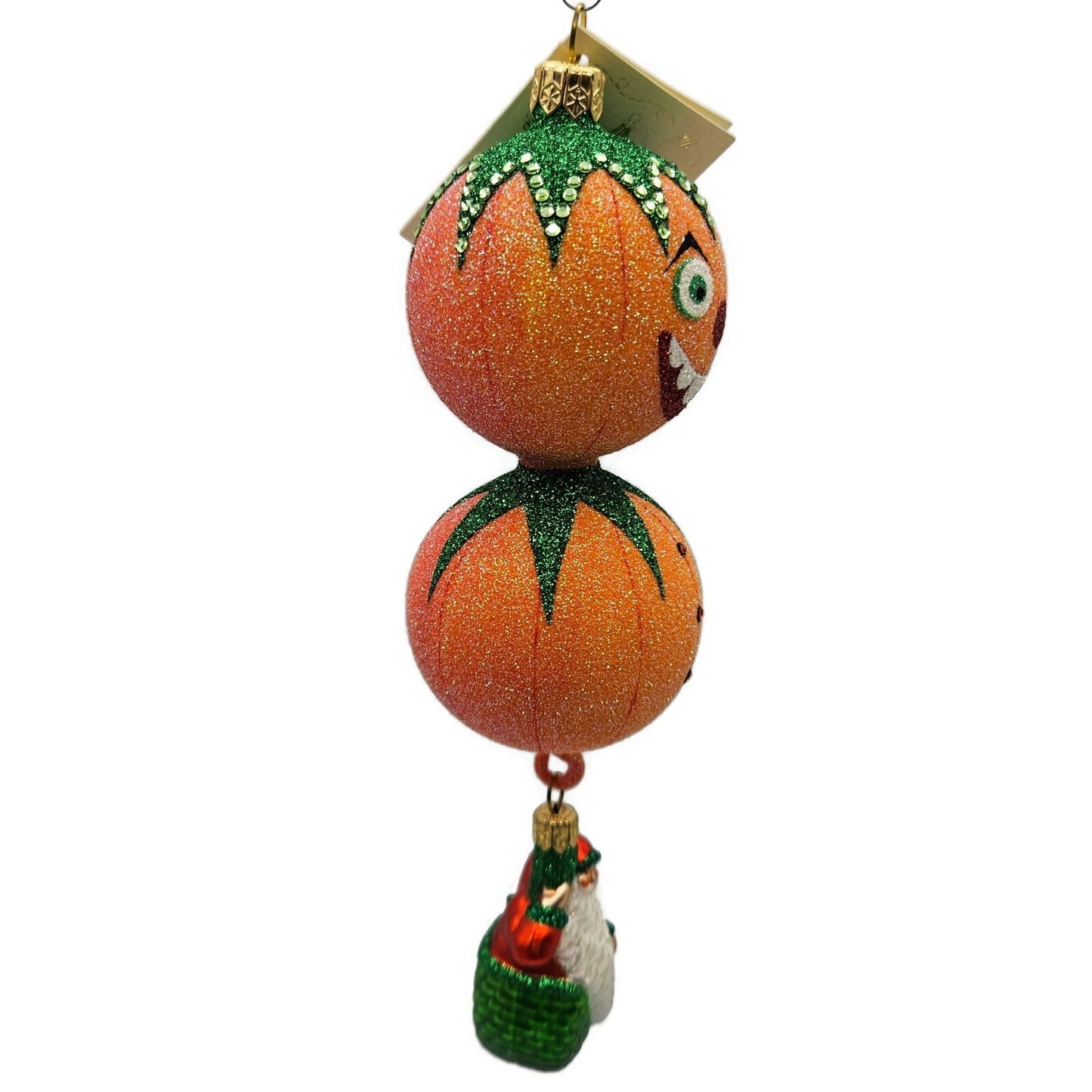 Patricia Breen Skyward Santa Claus Orange Halloween Pumpkin Christmas Ornament