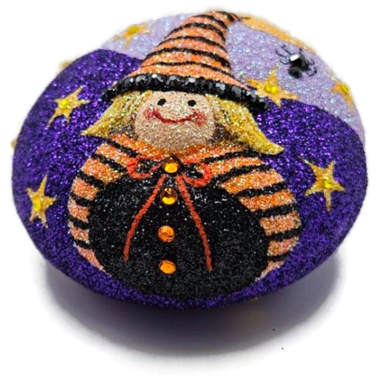 Patricia Breen Halloween Witch Medallion Jeweled Purple Moon Christmas Ornament