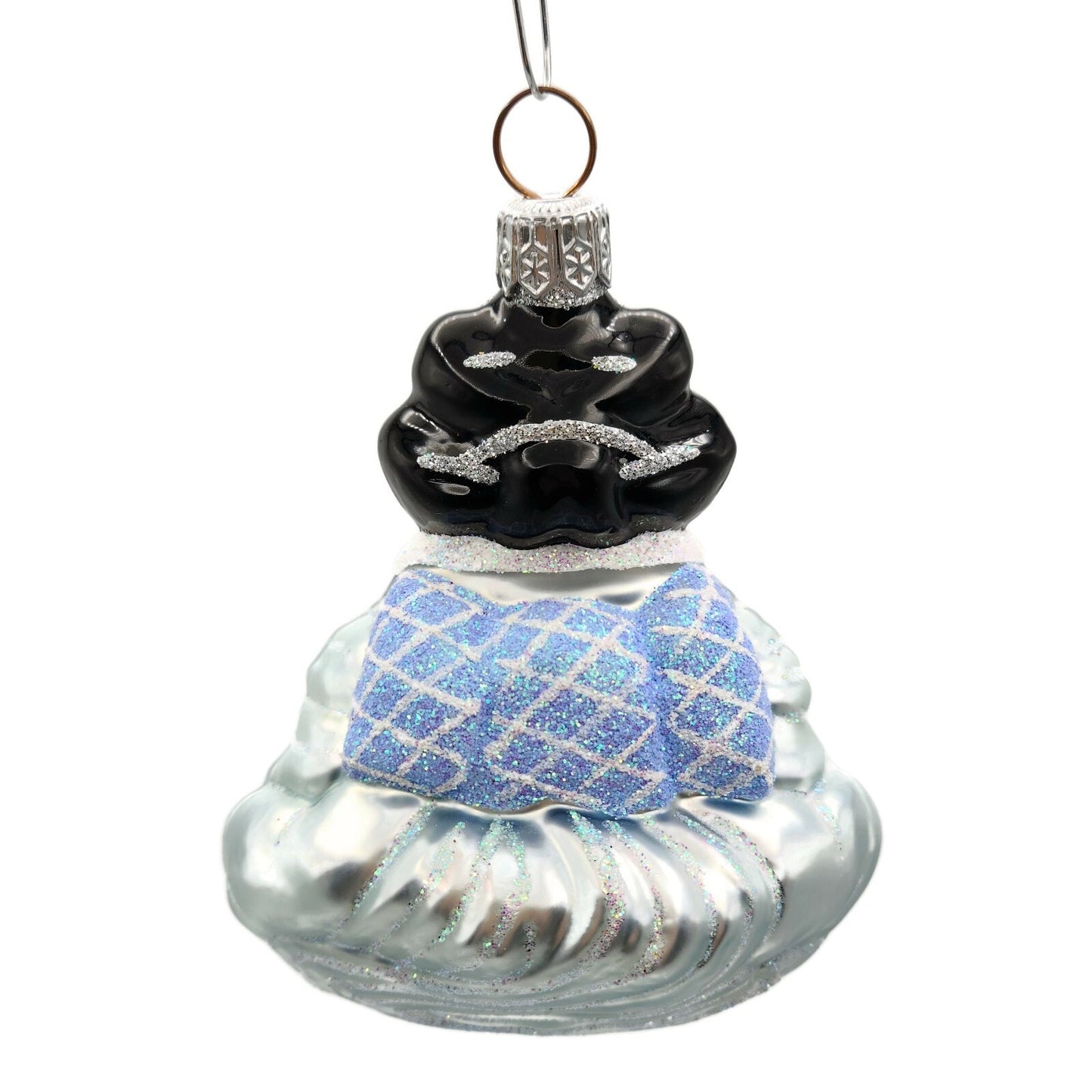 Patricia Breen Geisha Frog Japanese Print Pearl White Christmas Tree Ornament