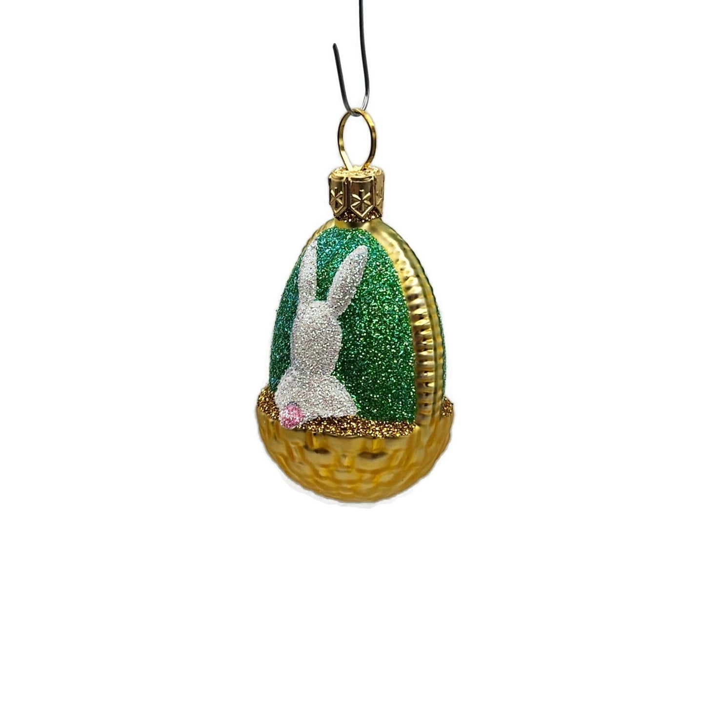 Patricia Breen Bunny Basket Blown Glass Easter Holiday Christmas Tree Ornament