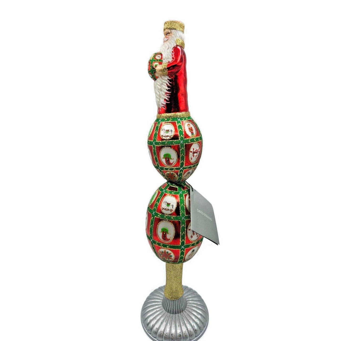 David Strand Faberge Santa Finial Noel Kurt Adler Christmas Tree Topper DS1189