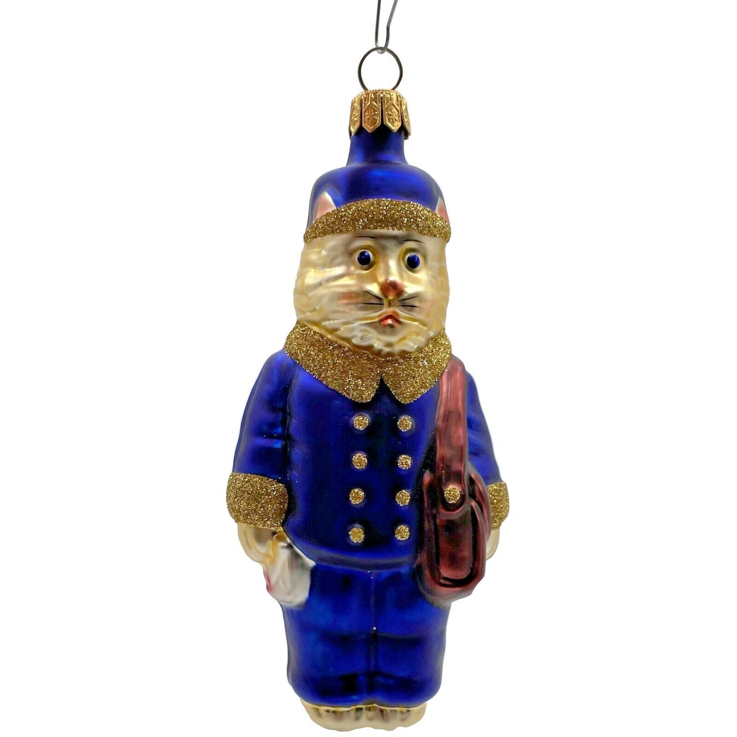 Patricia Breen Le Postal Cat Blue Kitty Valentines Heart Christmas Tree Ornament