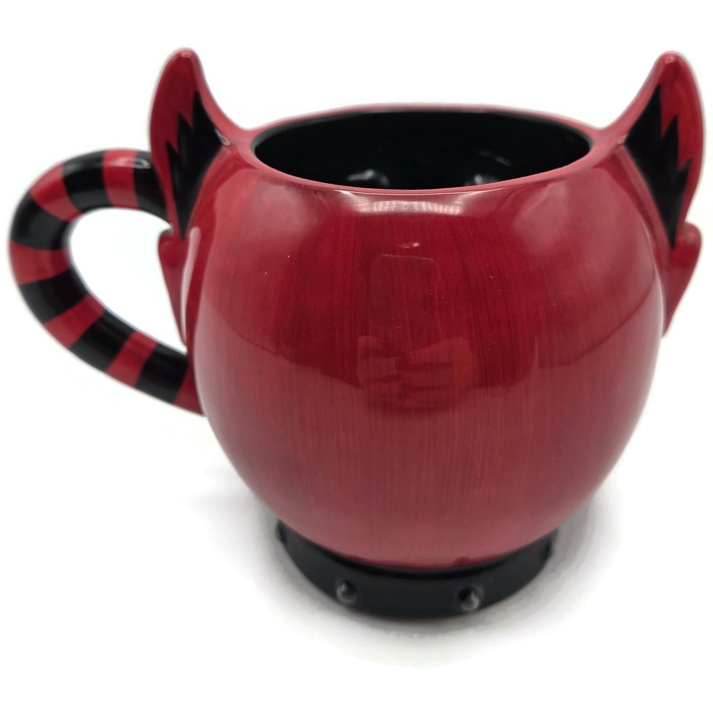 Dept 56 Googly Eye Devil Mug Coffee Cup Red Black 3D Eyeballs Halloween Retired
