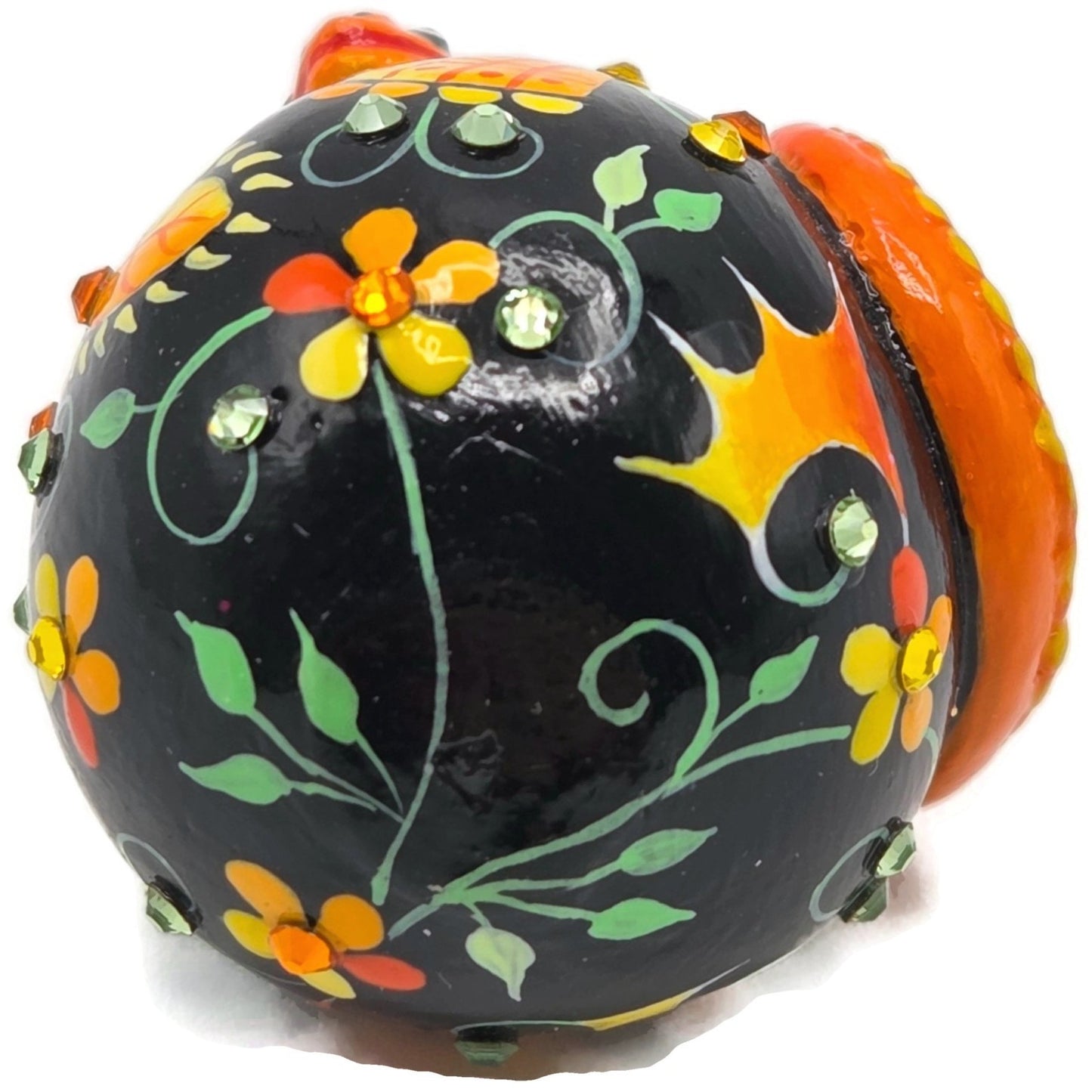 Patricia Breen Miniature Chameleon Sculpture Russian Fable Floral Christmas
