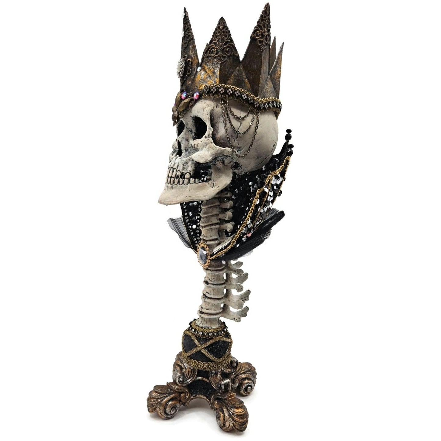 Katherine’s Collection Krooked Kingdoom Skeleton King Halloween Candle Holder