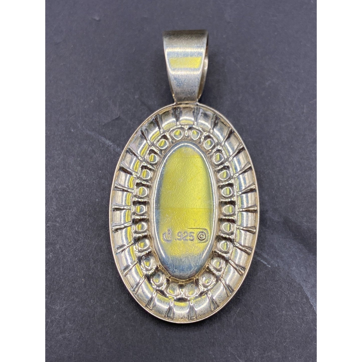 Carolyn Pollack Pendant Turquoise Blue Gemstone Oval Shaped 925 Sterling Silver