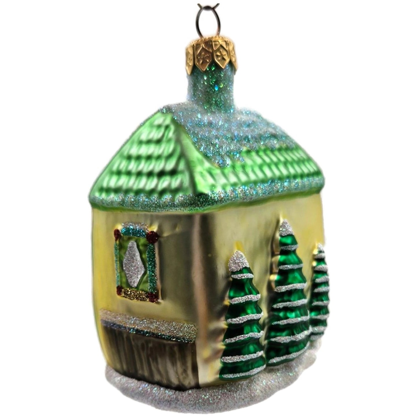 Patricia Breen Garland House Gold Green Roof Pine Christmas Ornament Milaegers