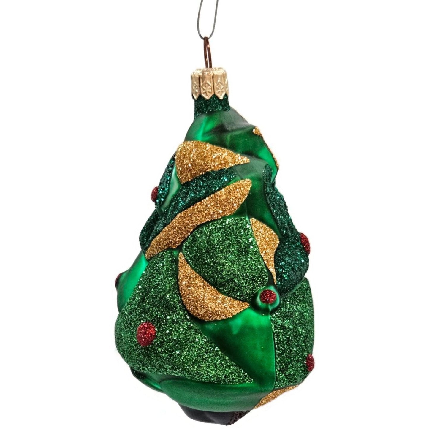 Patricia Breen Cubist Tree Green Gold Star Art Forest Cubism Christmas Ornament