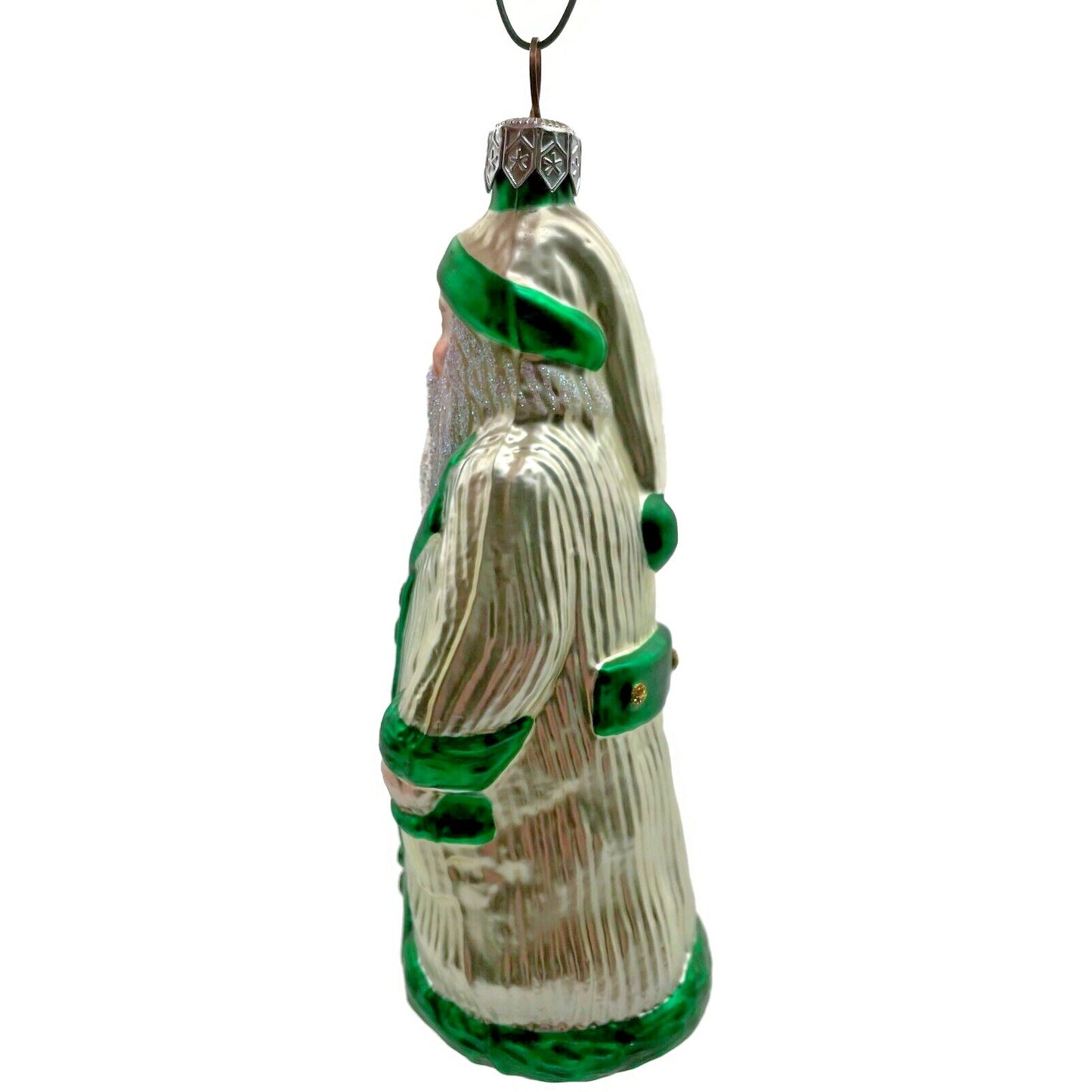 Patricia Breen Clover Santa Claus St Patricks Gold Green Christmas Tree Ornament