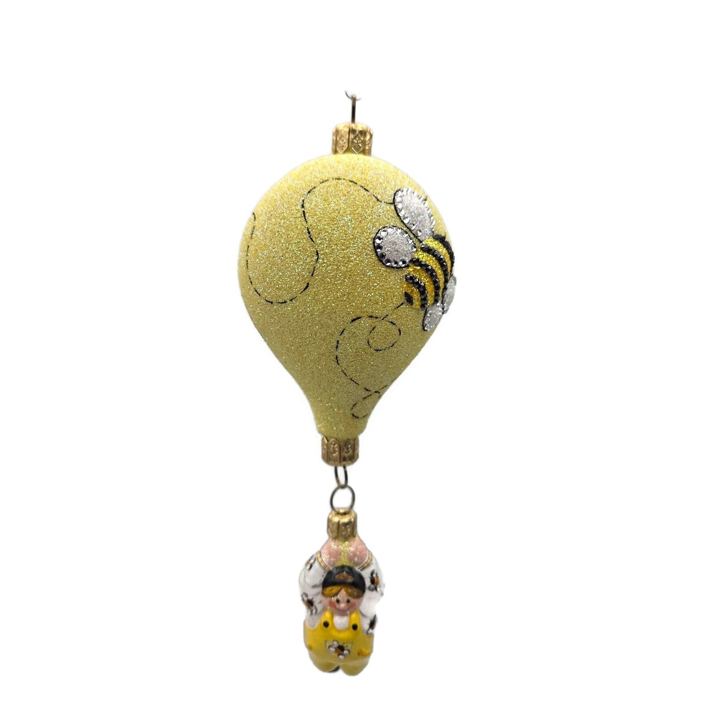 Patricia Breen Miniature Balloon Boy Bees Yellow Spring Christmas Tree Ornament