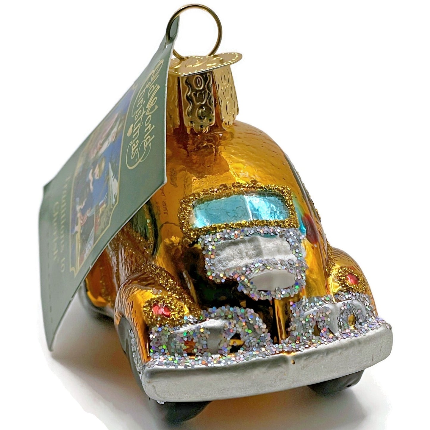 Buggy Car Ornament Gold Vehicle Glittered OWC Old World Christmas Tree Decor