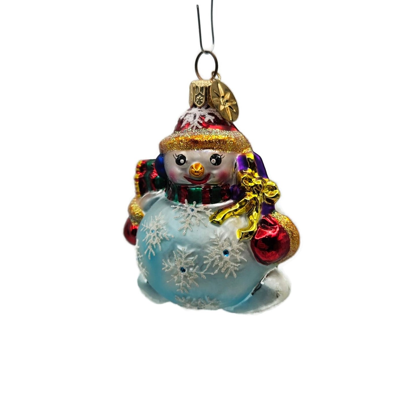 Christopher Radko Chubby Cheer Gem Snowman Christmas Tree Ornament 00-521-QVC