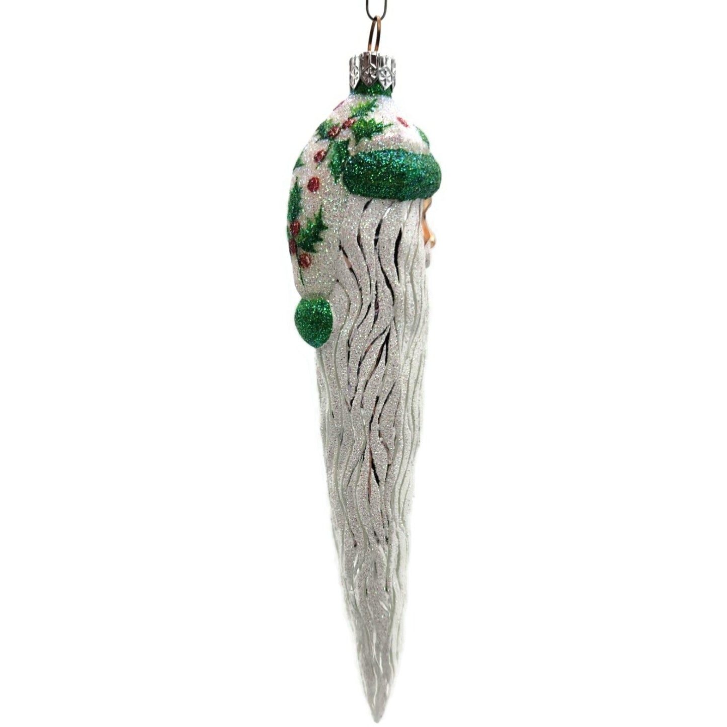 Patricia Breen Santa Icicle Holly Green Pearl Red berry Christmas Tree Ornament