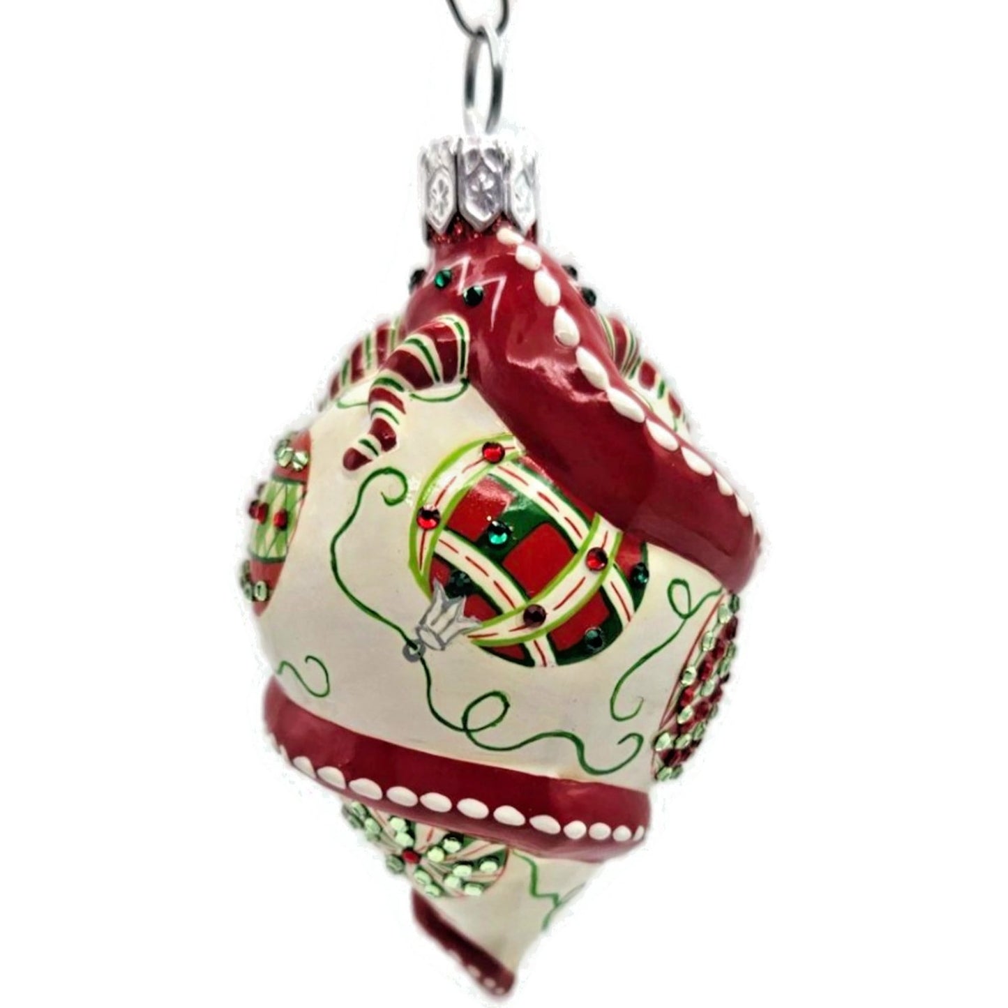 Patricia Breen Topping Chameleon Winter Striped Holly Christmas Tree Ornament