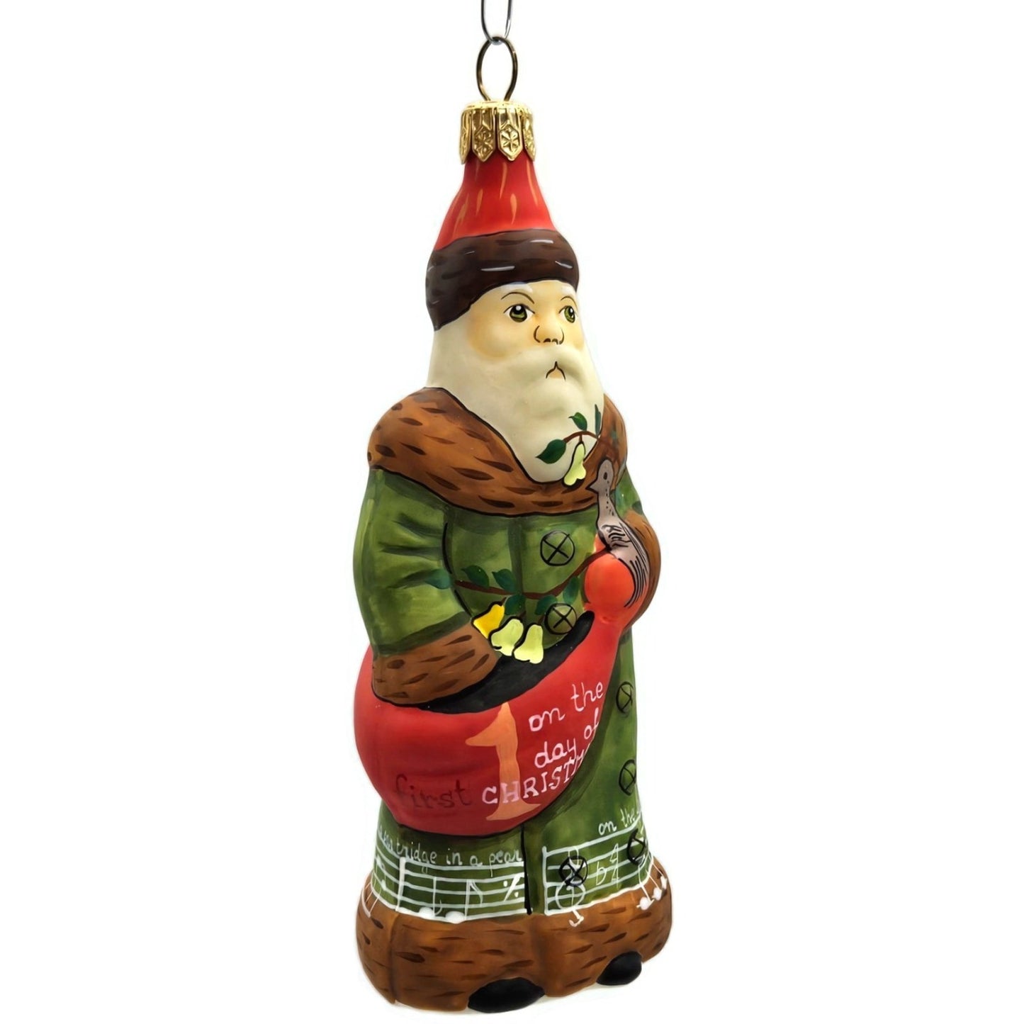 Vaillancourt Twelve Days of Christmas Santa Claus Folk Art Christmas Ornament