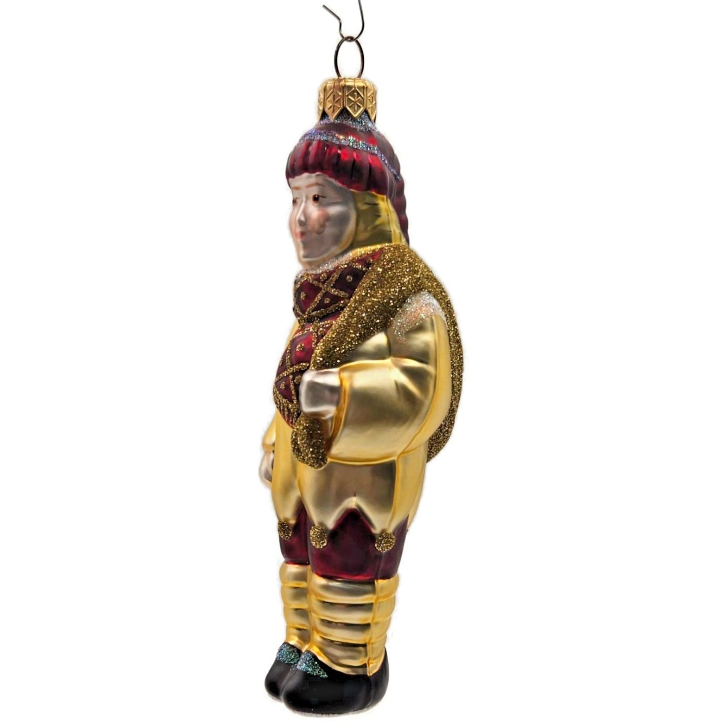 Patricia Breen Jack Frost Bordeaux Gold Glittered Bag Christmas Tree Ornament