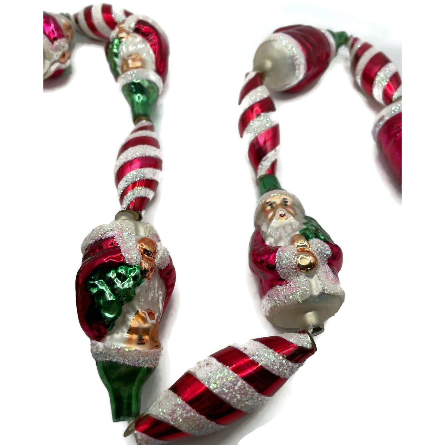 Christopher Radko Santa Claus Swirl Garland Peppermint Christmas Tree Decor