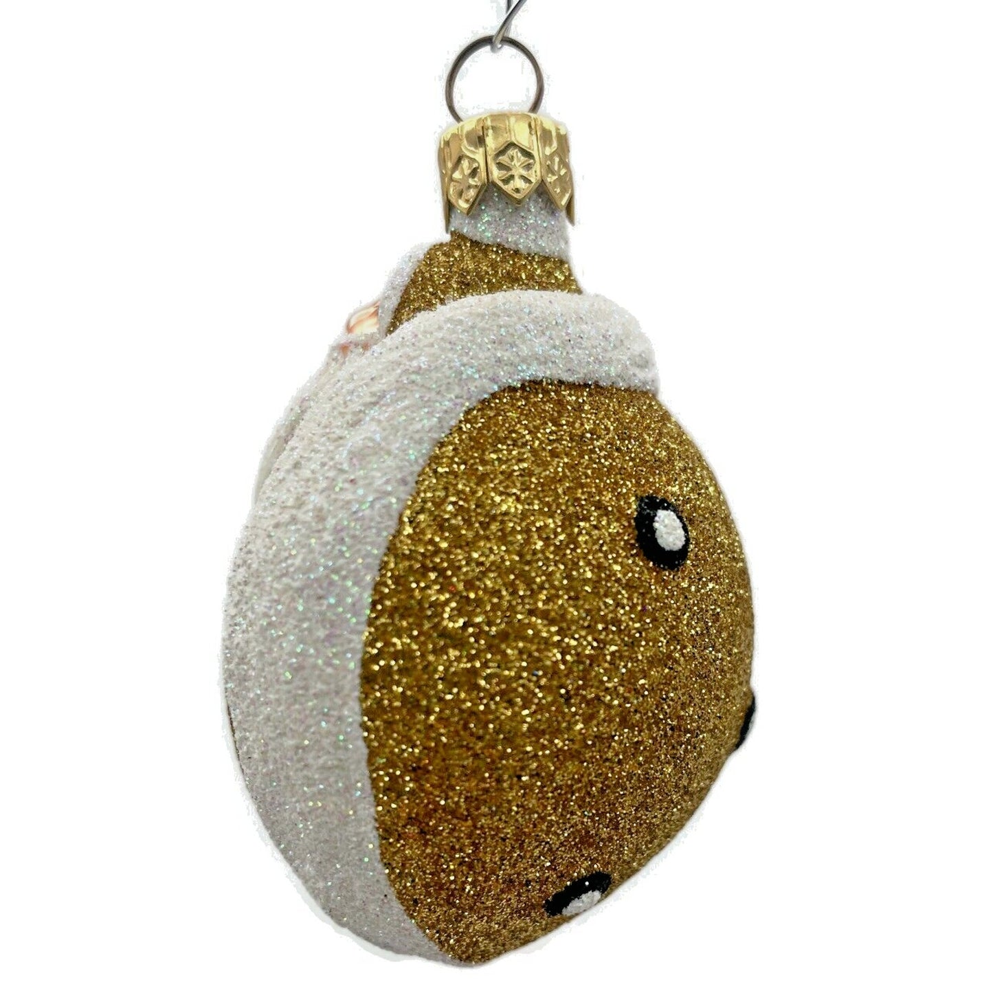 Patricia Breen Santa Ladybug White Gold Glittered Spring Holiday Tree Ornament