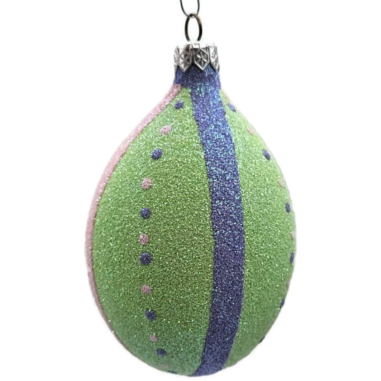 Patricia Breen Easter Egg Green Thin Stripe Easter Christmas Tree Ornament