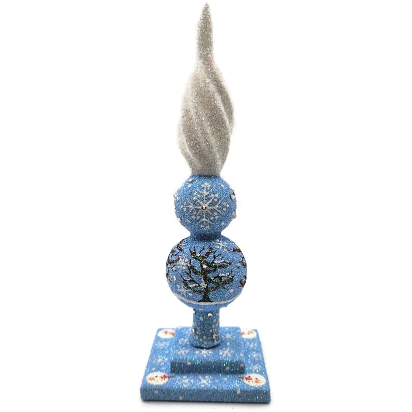 Patricia Breen Ultra Miniature Finial Red Barn Snowman Christmas Ornament HCB