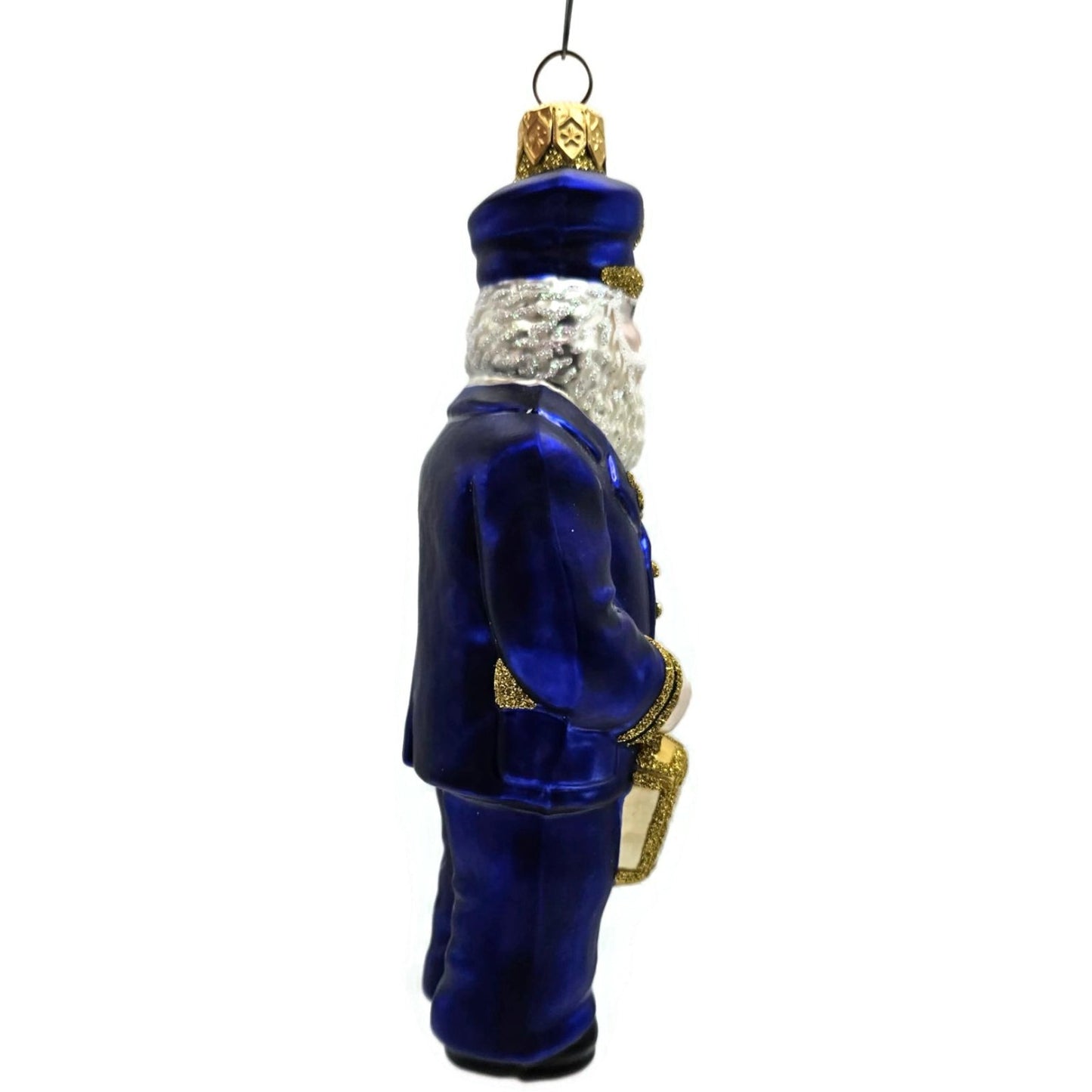 Patricia Breen Lighthouse Keeper Santa Claus Blue Nautical Christmas Ornament