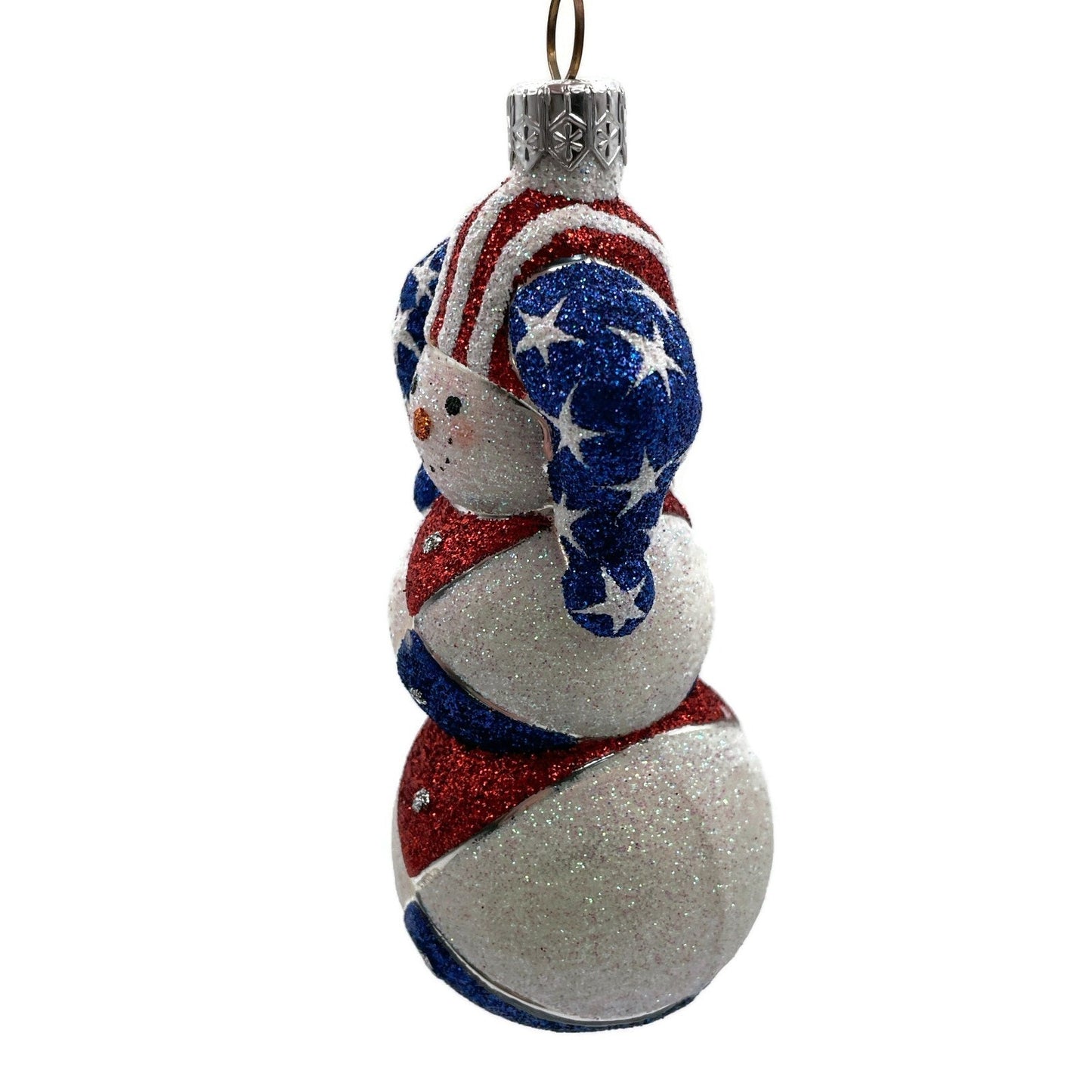 Patricia Breen Harlequin Snowman Patriotic Stars Stripe Christmas Tree Ornament
