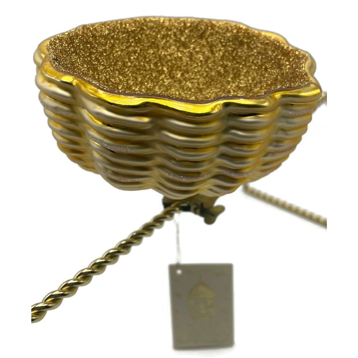 Patricia Breen Bird Egg Nest Gold Clip On Easter Christmas Tree Ornament Rare