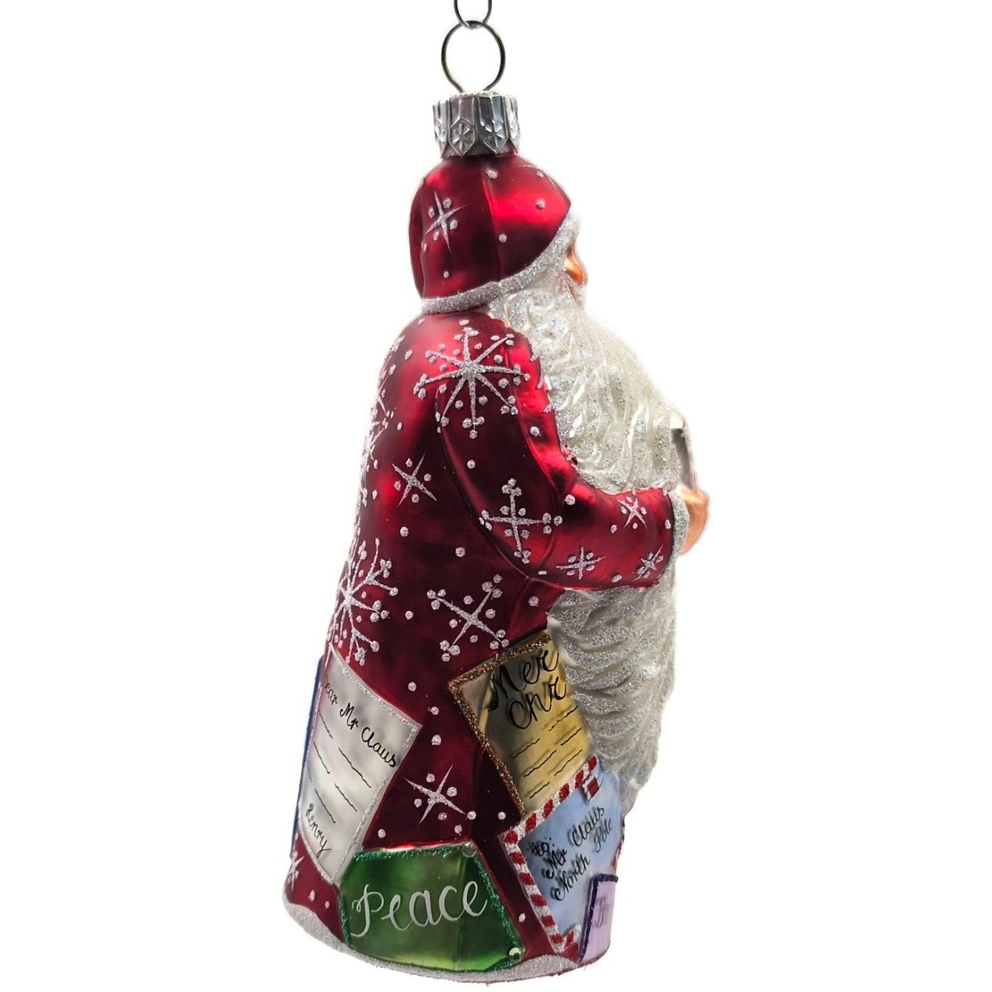 Patricia Breen Dear Santa Claus Red Snowflakes Letters Christmas Tree Ornament