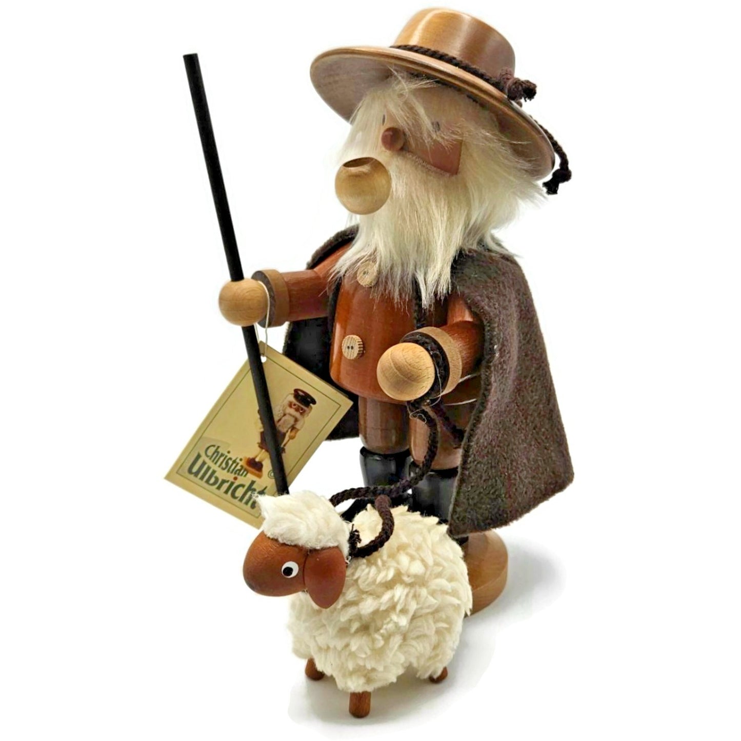 Christian Ulbricht Natural Shepherd Santa Smoker Incense Burner Christmas Decor