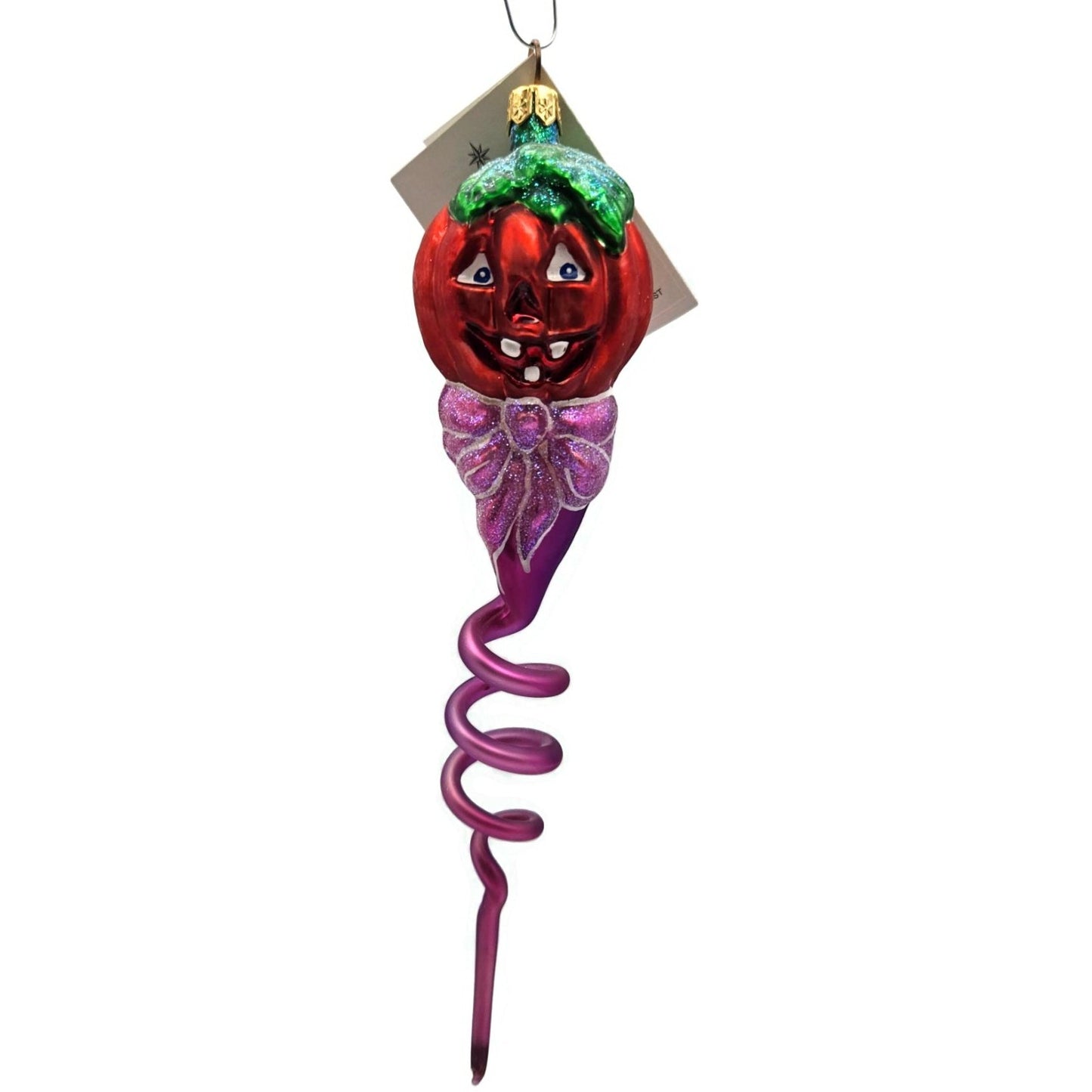 Christopher Radko Pumpkin Twist Swirl Halloween Christmas Tree Ornament 99-070-0