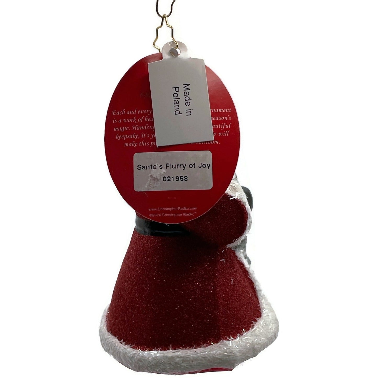 Christopher Radko Santas Flurry of Joy Snowflakes Christmas Decor Ornament