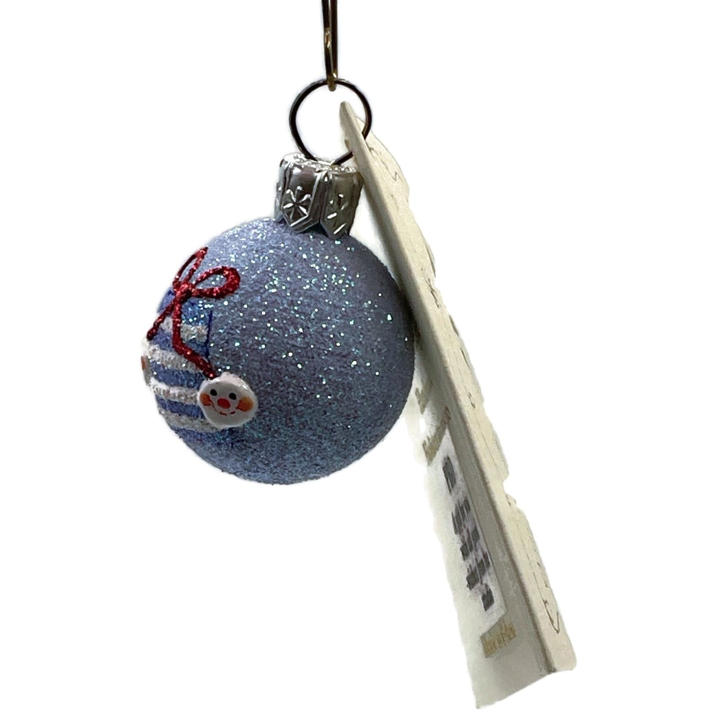 Patricia Breen Studio Gift Ball Present Snow Faces Blue Christmas Ornament CATZ