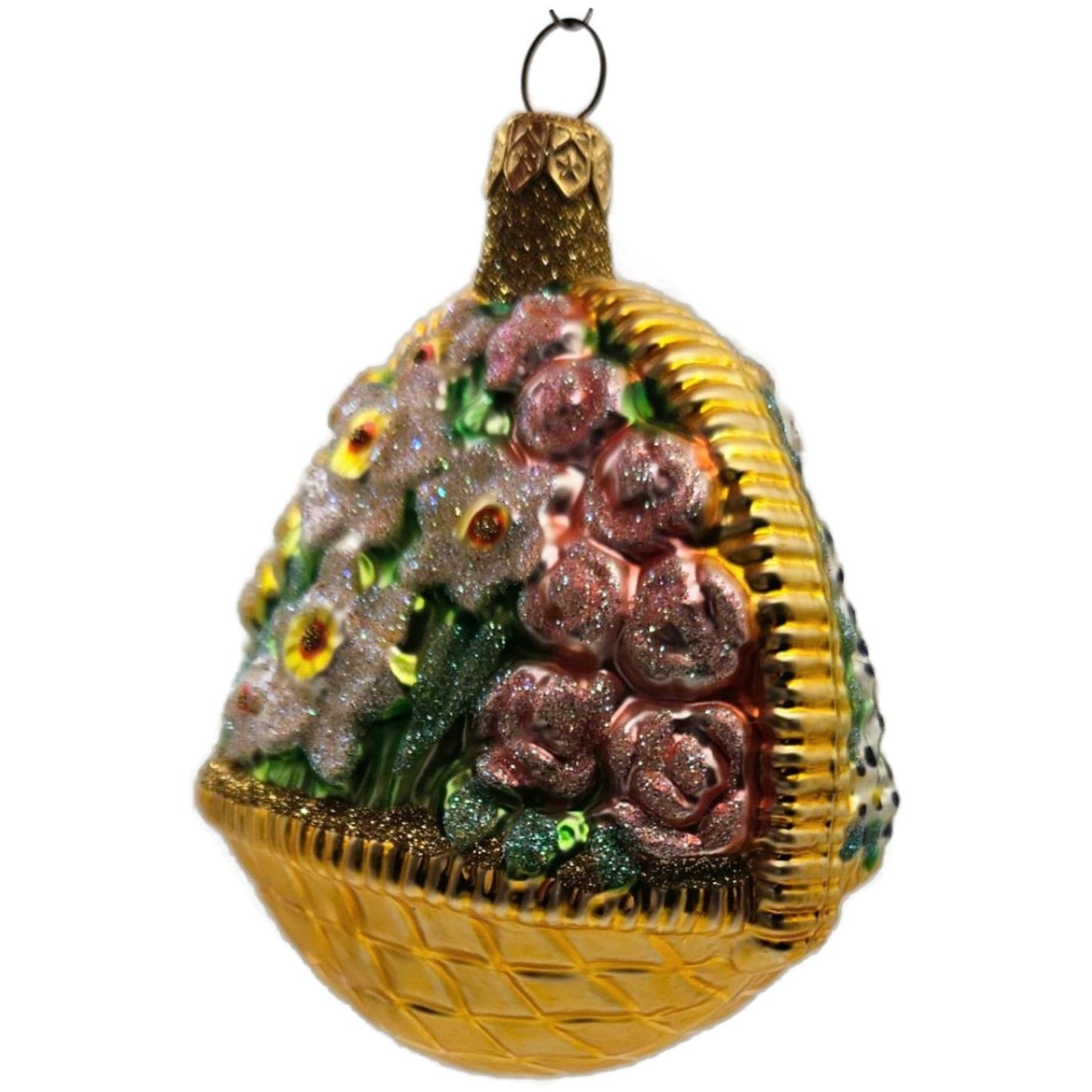 Patricia Breen Flowers For My Love Gold Tulips Spring Christmas Ornament Basket